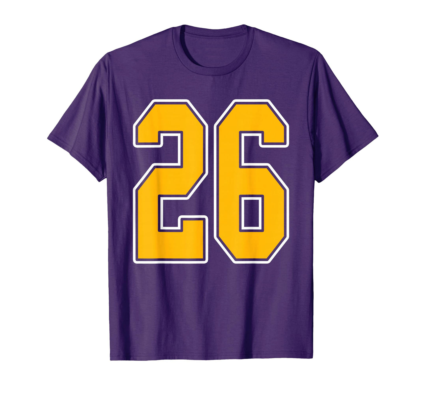 Gold and White Sports Number 26 Jersey Uniform Player T-Shirt