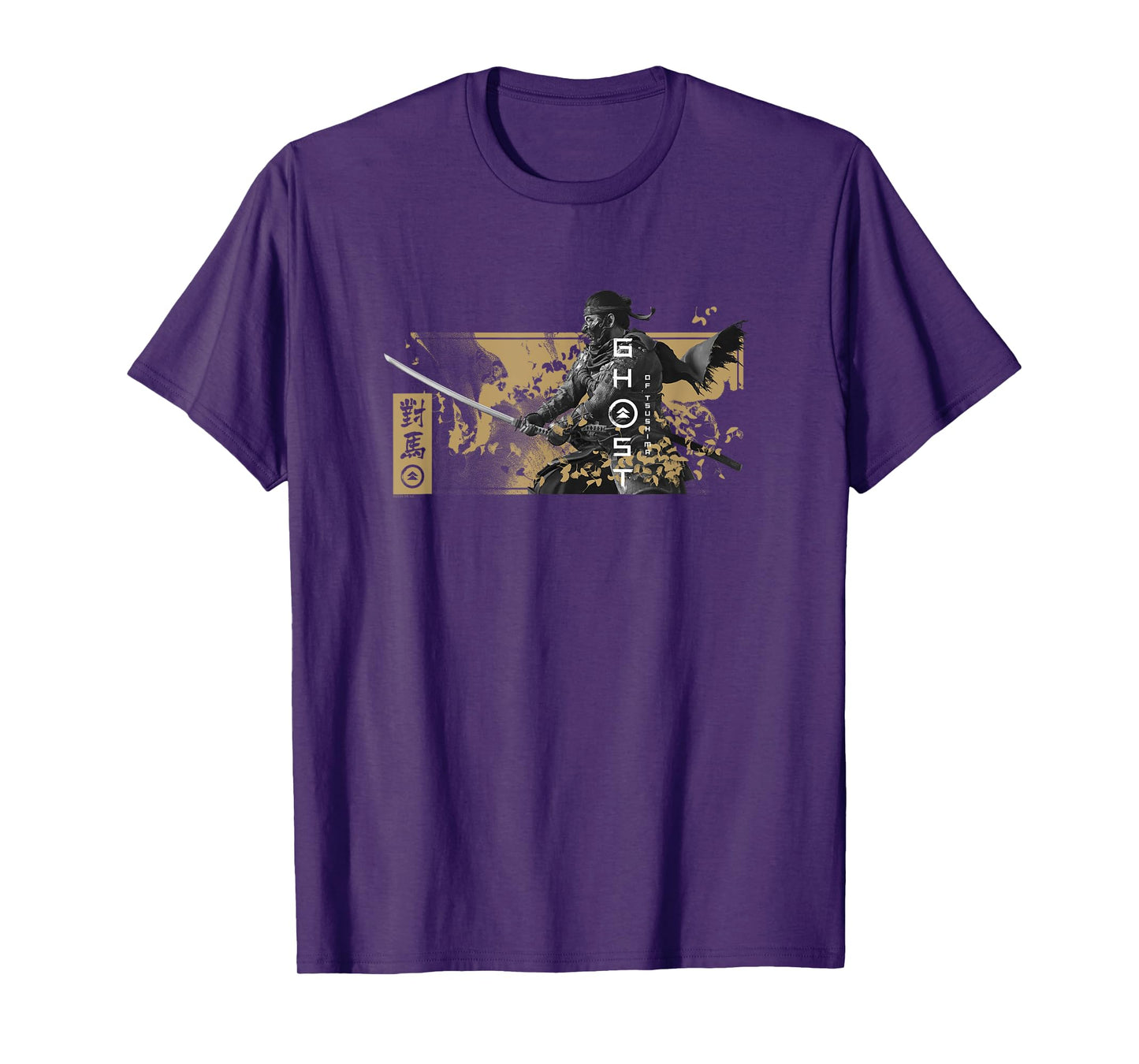 Ghost of Tsushima Katana with Falling Leaves T-Shirt