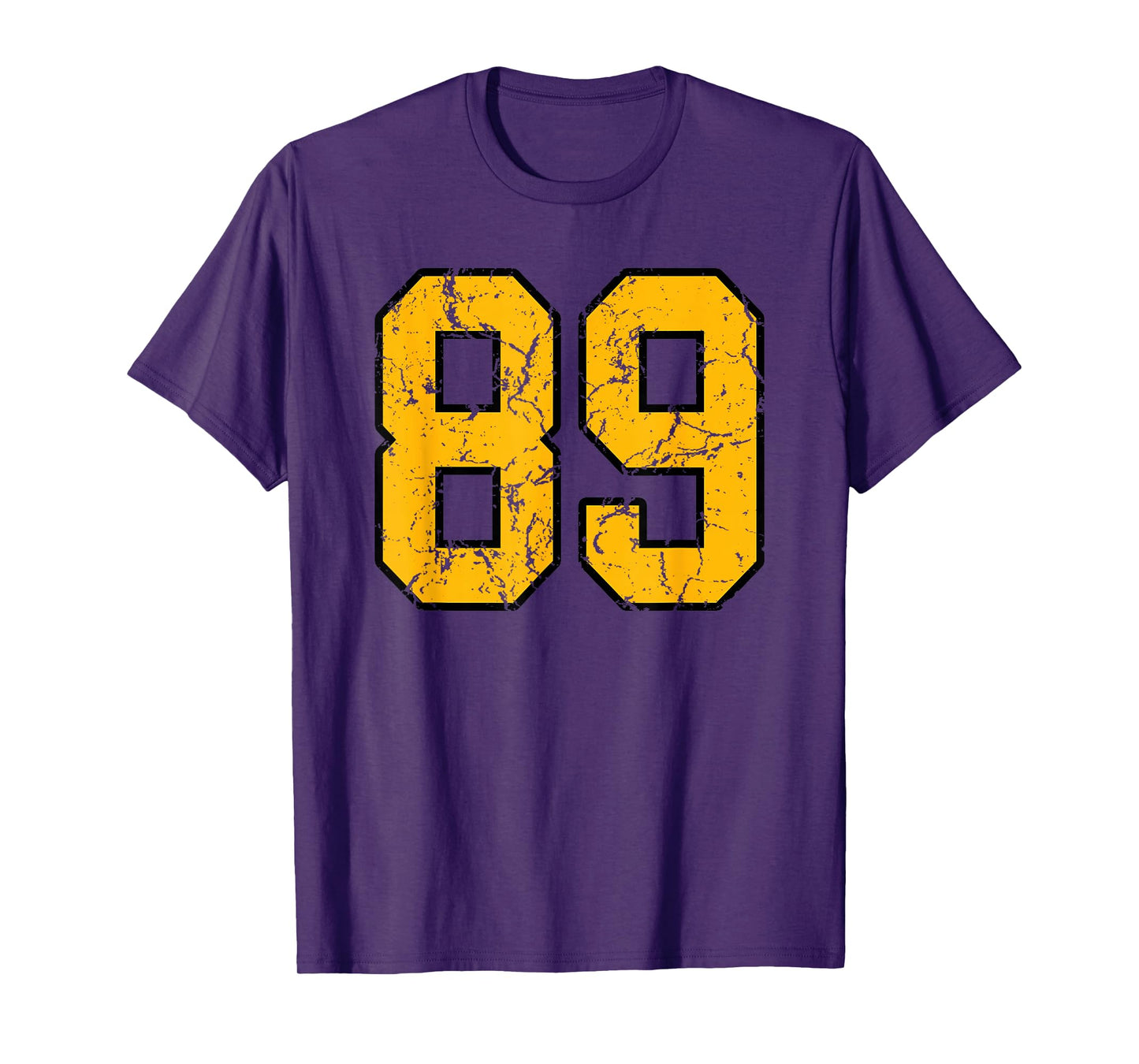 Gold and Black Sports Number 89 Jersey Uniform Player T-Shirt
