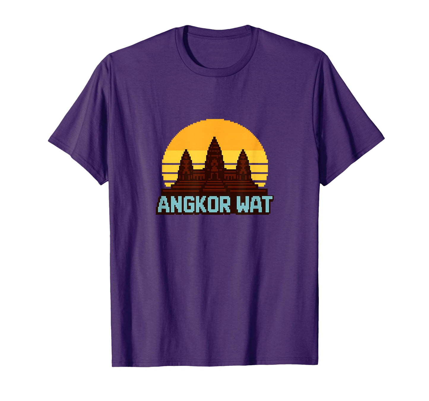 Retro 8-bit Angkor Wat Cambodian Temple T-Shirt T-Shirt
