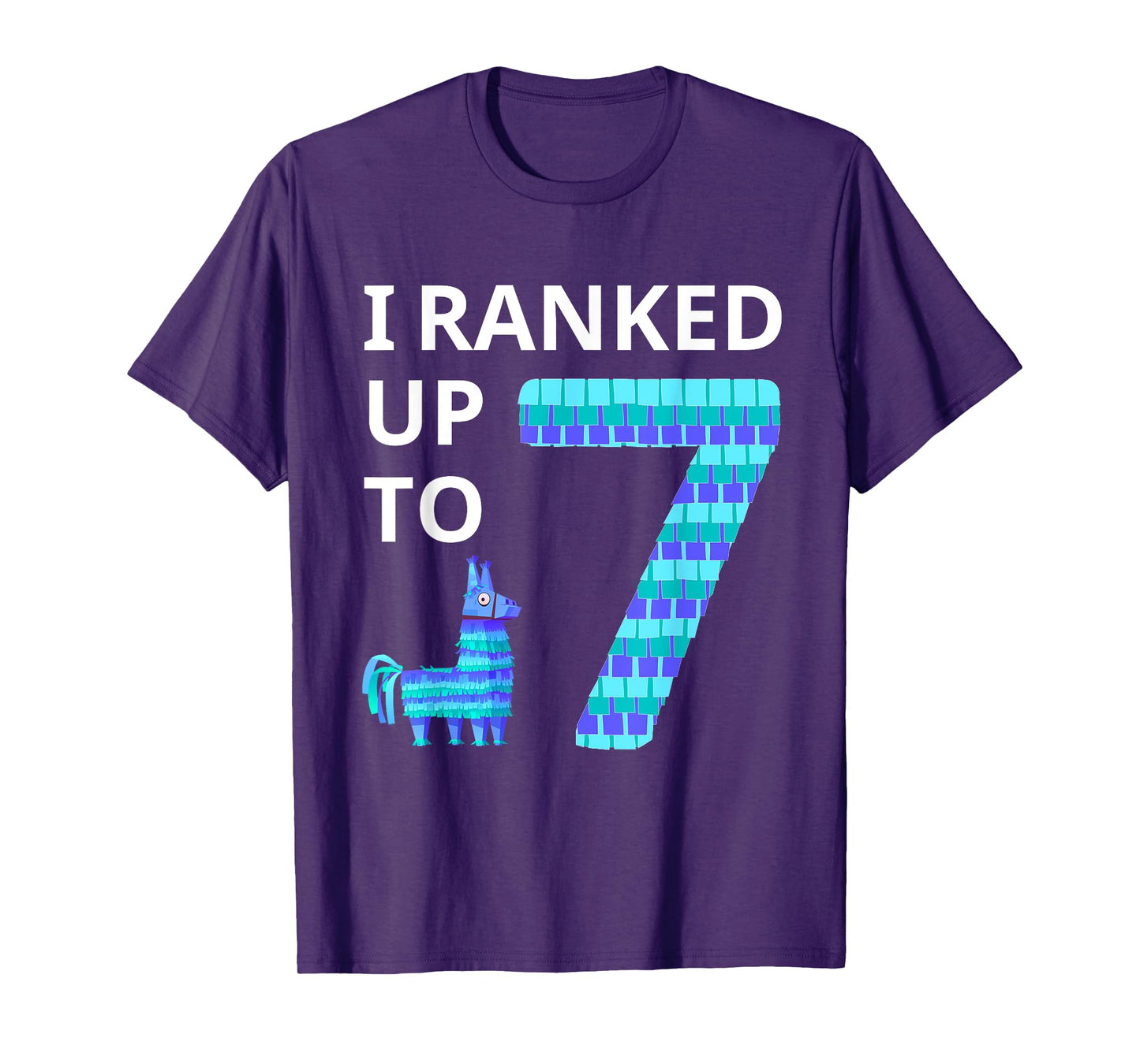 I Ranked Up To 7 Birthday Video Game Llama Piñata Birthday T-Shirt