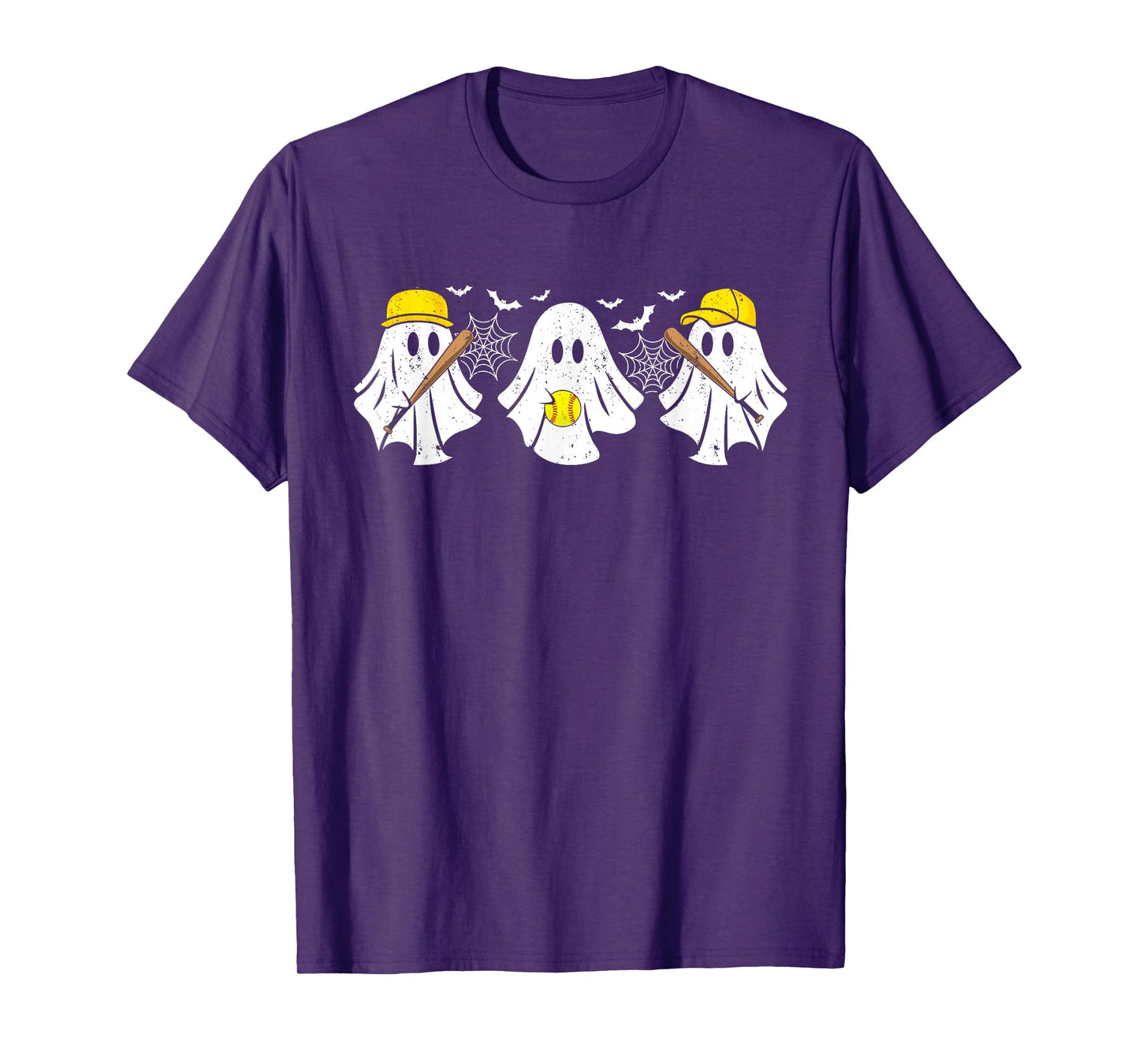 Ghost Softball Player Funny Halloween Costume For Men Women T-Shirt