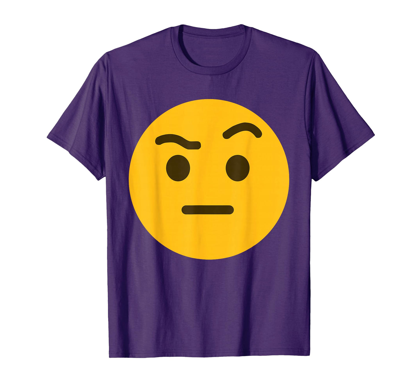 Funny Emoticon Face with Raised Eyebrow Humor Doubtful Face T-Shirt
