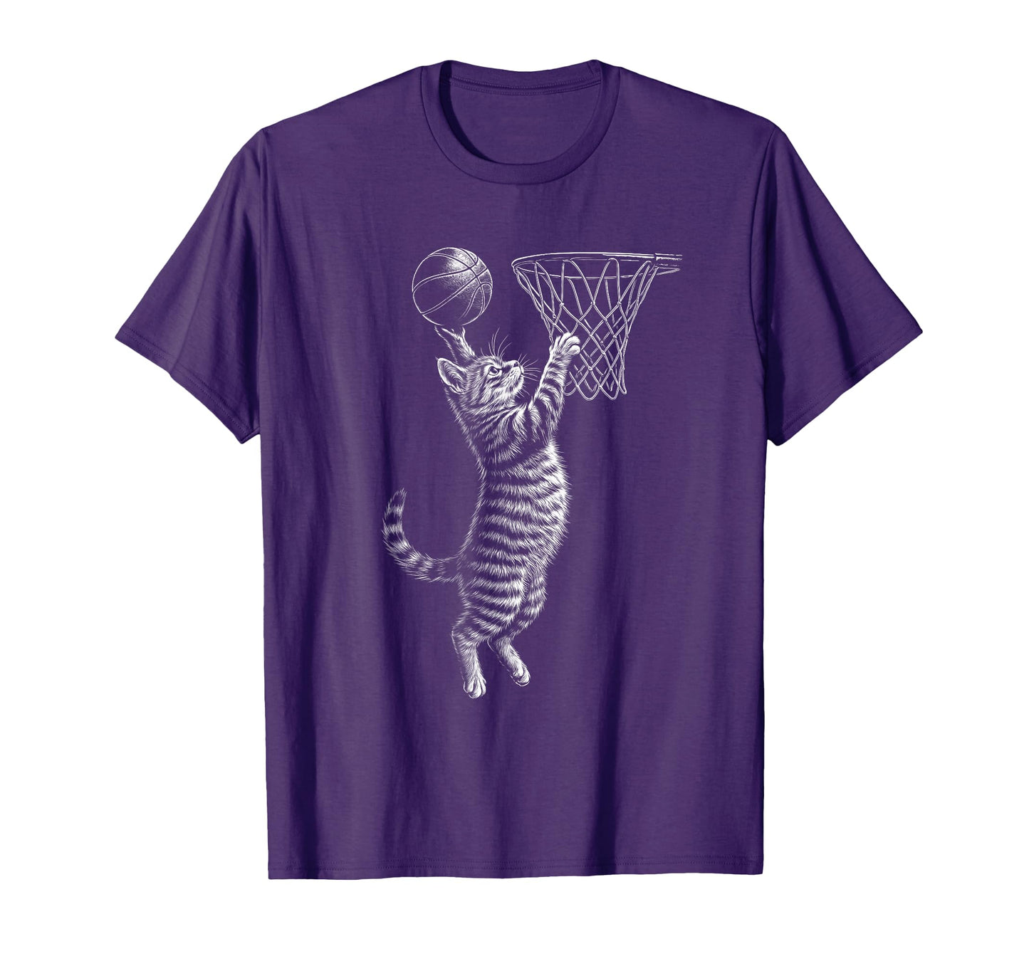 Cat Dunking - Basketball Player Fan Basketball Coach Men Women Kids T-Shirt
