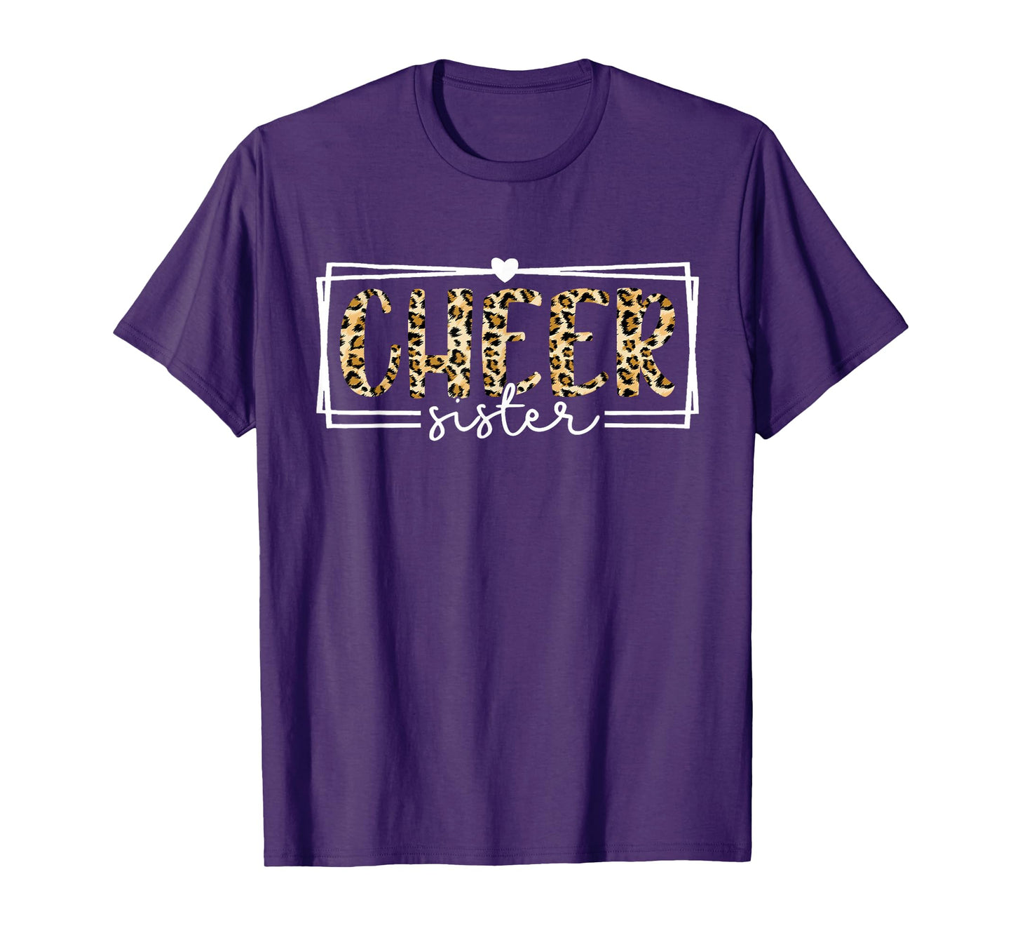 Cheer Sister Leopard Cheerleader Girl Cheerleading Game Day T-Shirt