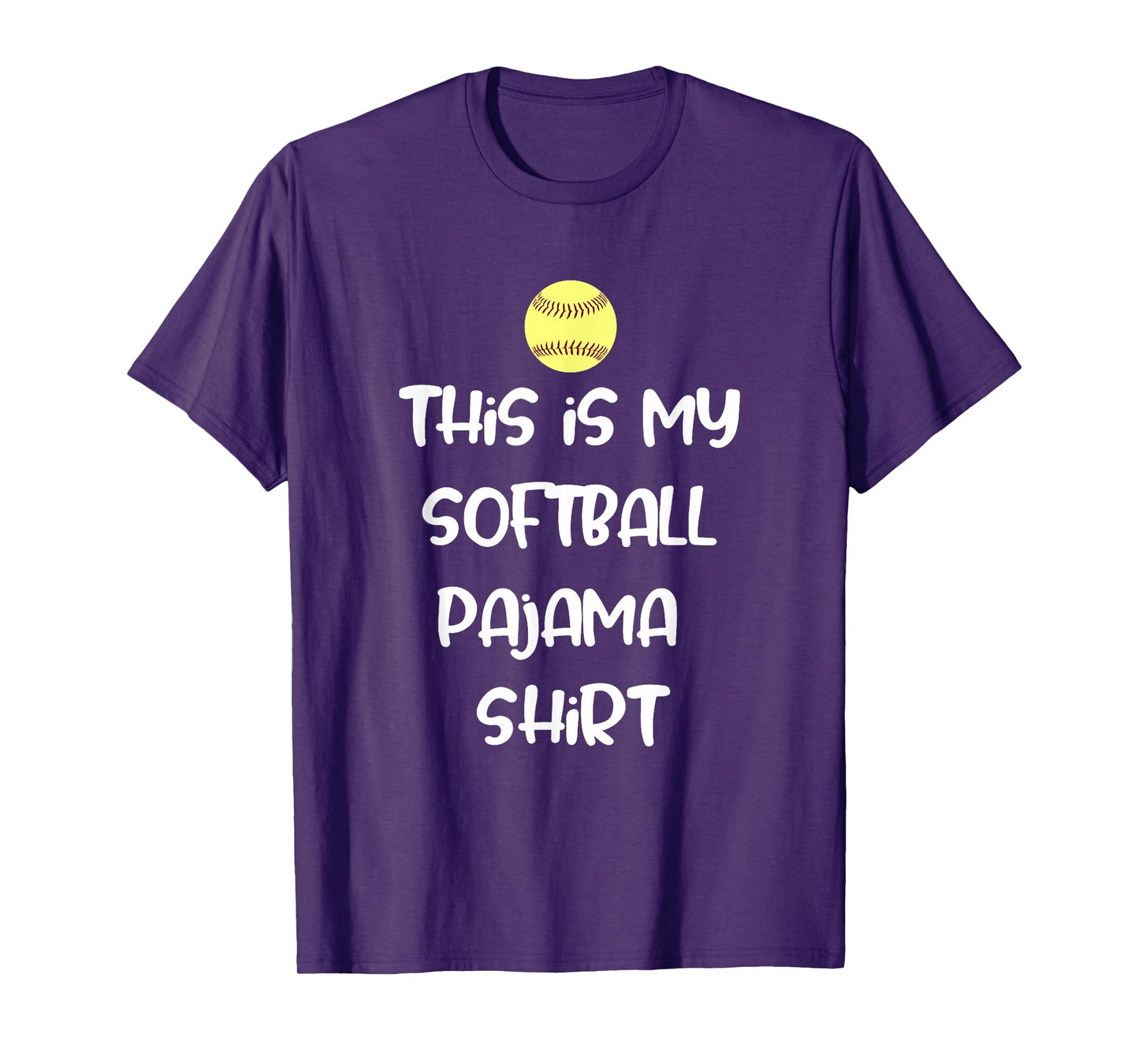 This is My Softball Pajama Shirt for Players Teen Girl T-Shirt