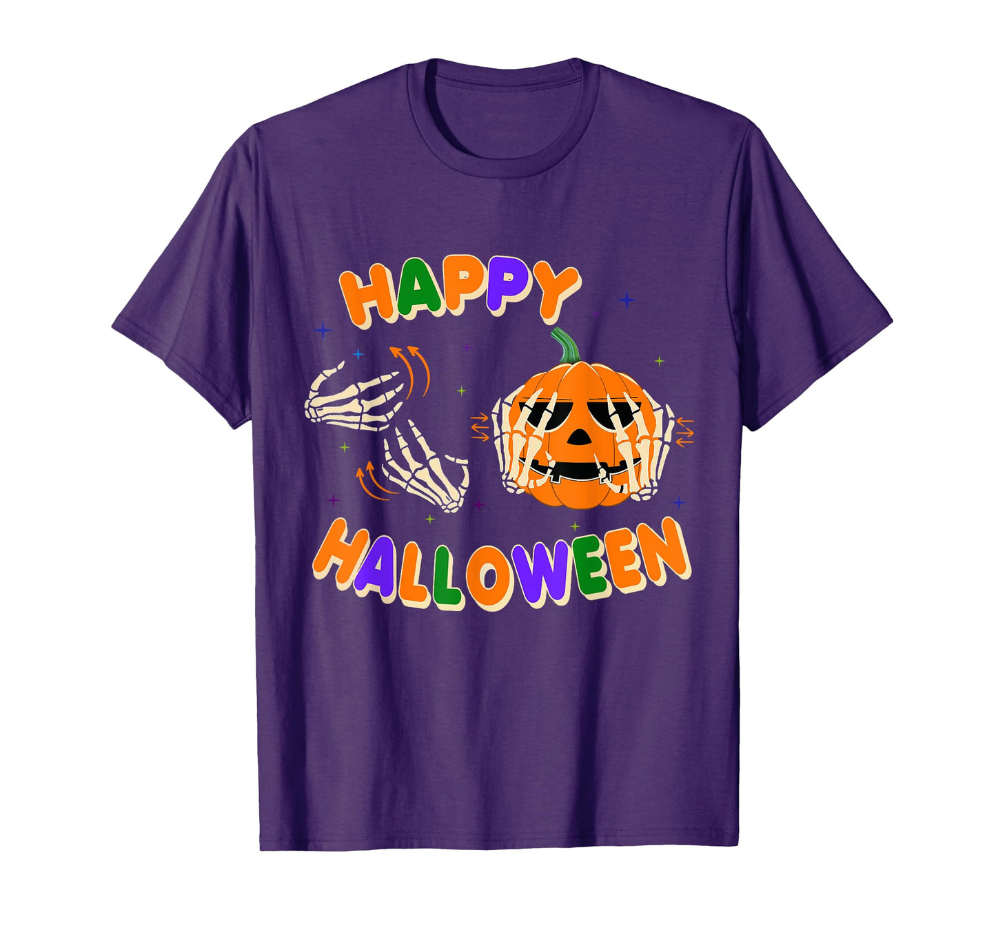 American Sign Language ASL Halloween Vibes Happy Halloween T-Shirt