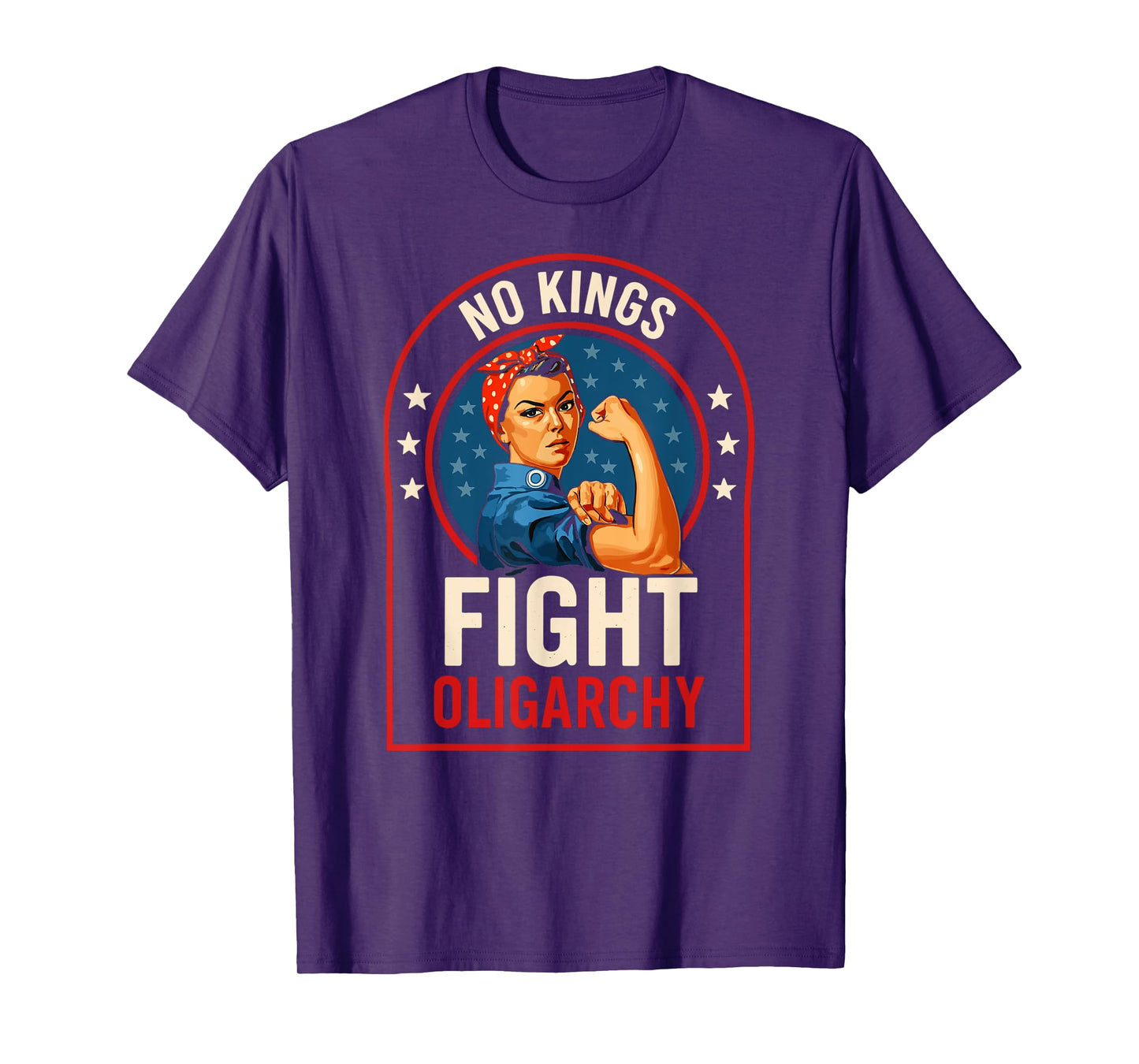 Vintage No Kings Fight Oligarchy USA Women Girls T-Shirt