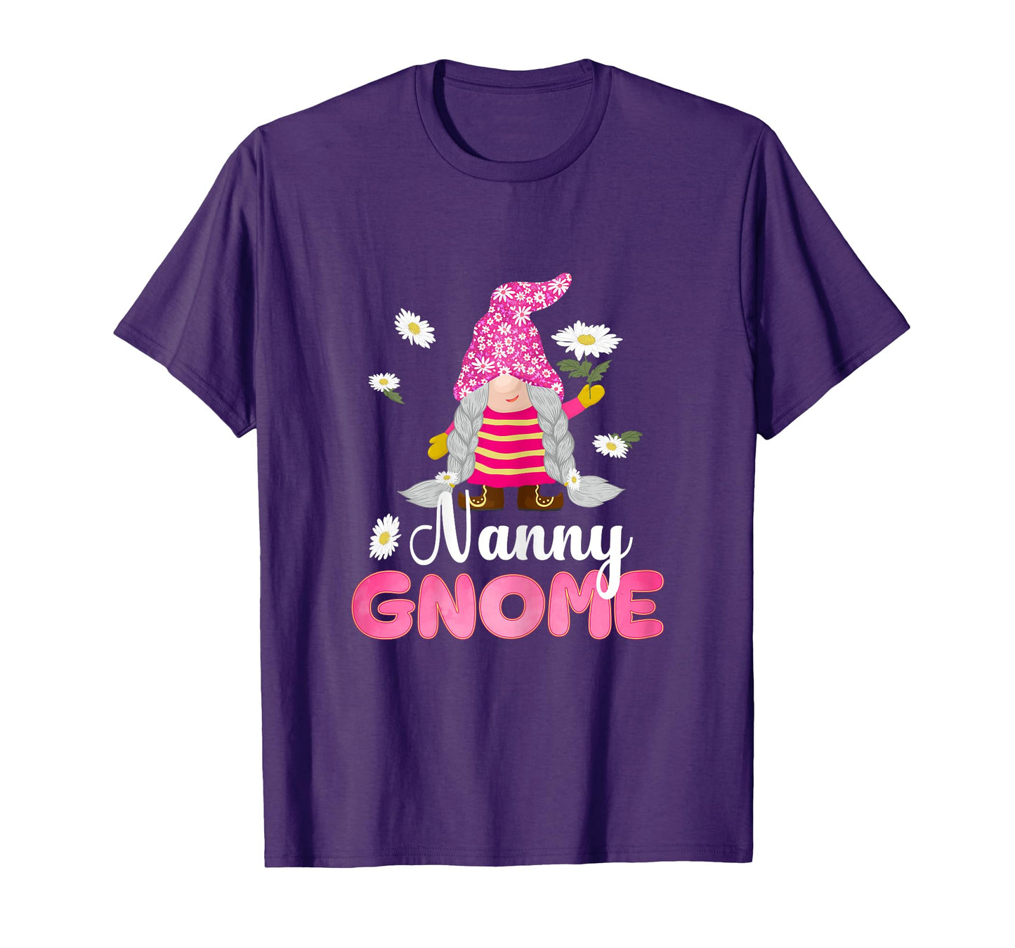 Cute Nanny Gnome Flower Gifts For Mother's Day Mom Grandma T-Shirt