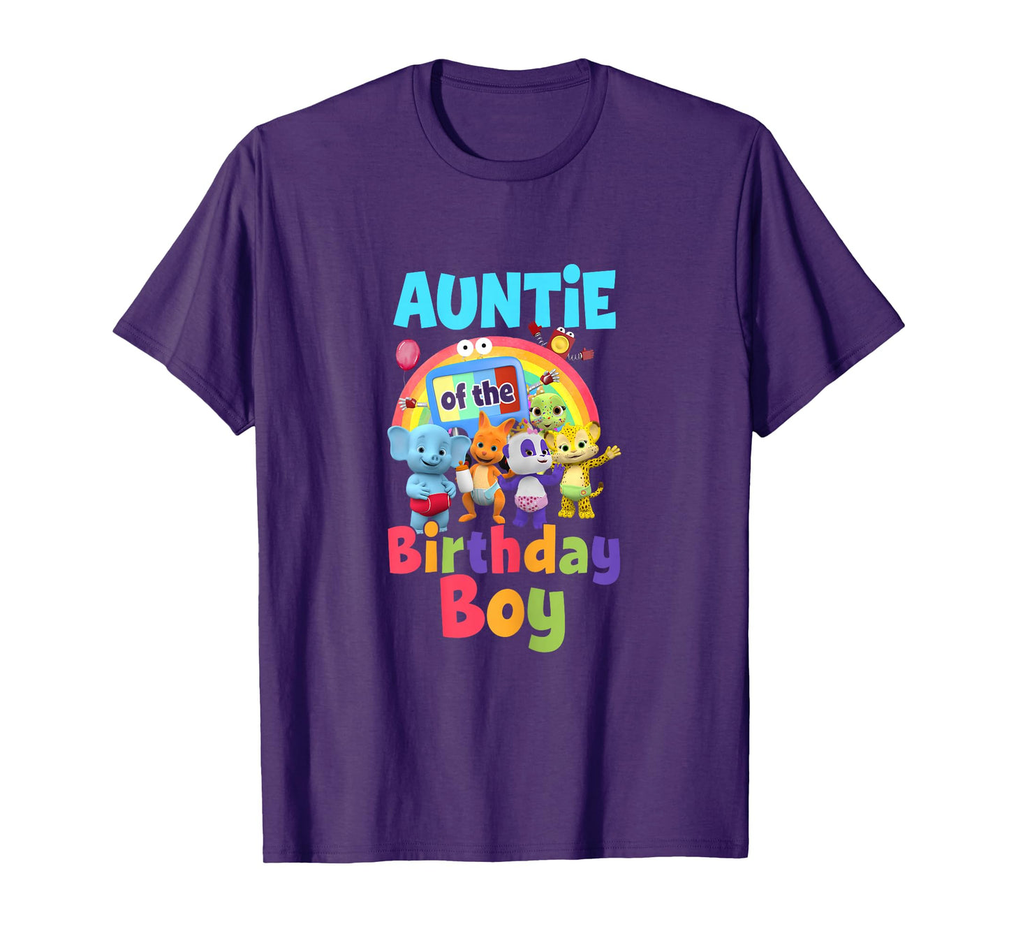 Auntie Of The Birthday Boy Family Party Decor Matching T-Shirt