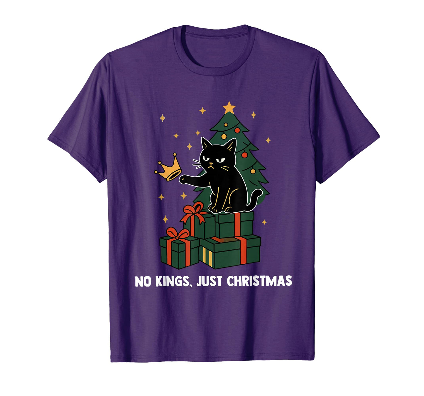 We The People No Kings Just Christmas Funny Cat T-Shirt