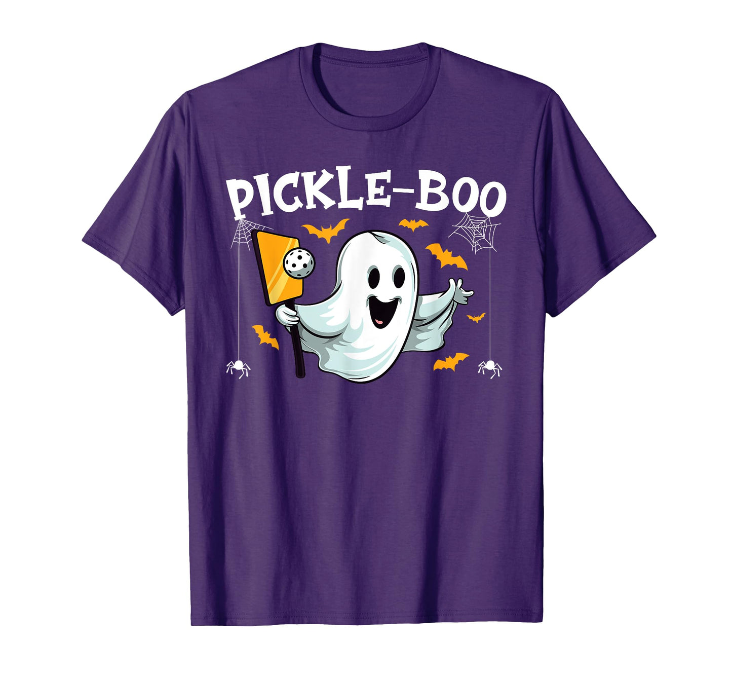 Pickleball Halloween Funny Ghost Pickle-boo Pun Paddle T-Shirt