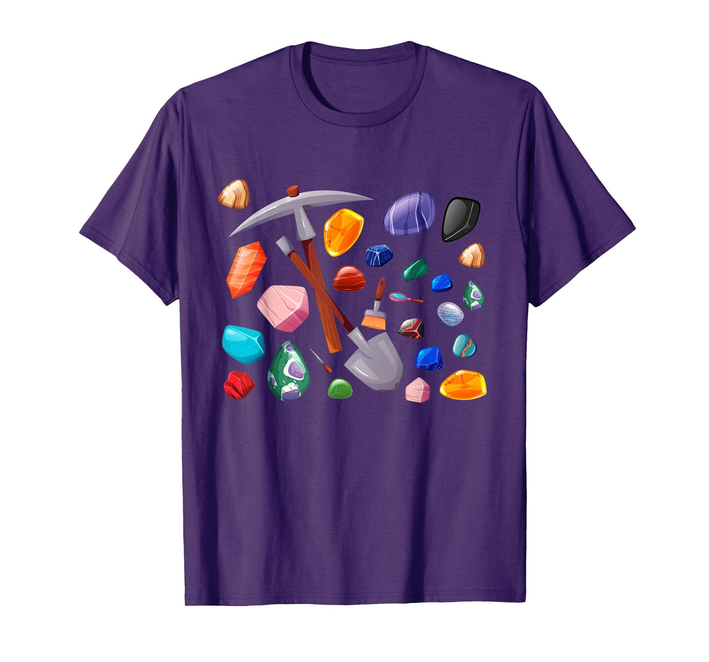 Crystals Minerals Hobby Geologist Gemstone Quotes Mining Tools Graphic Funny Science Gem Hunters Scientists T-Shirt, Small, Black