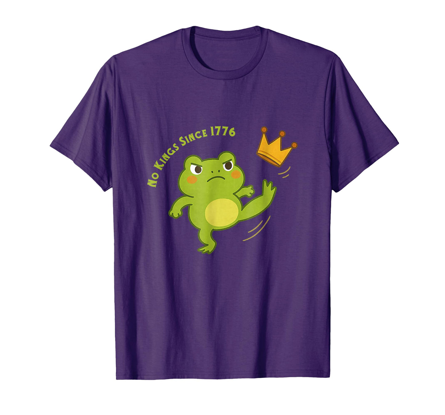No Kings Since 1776 Frog Kicking Crown T-Shirt