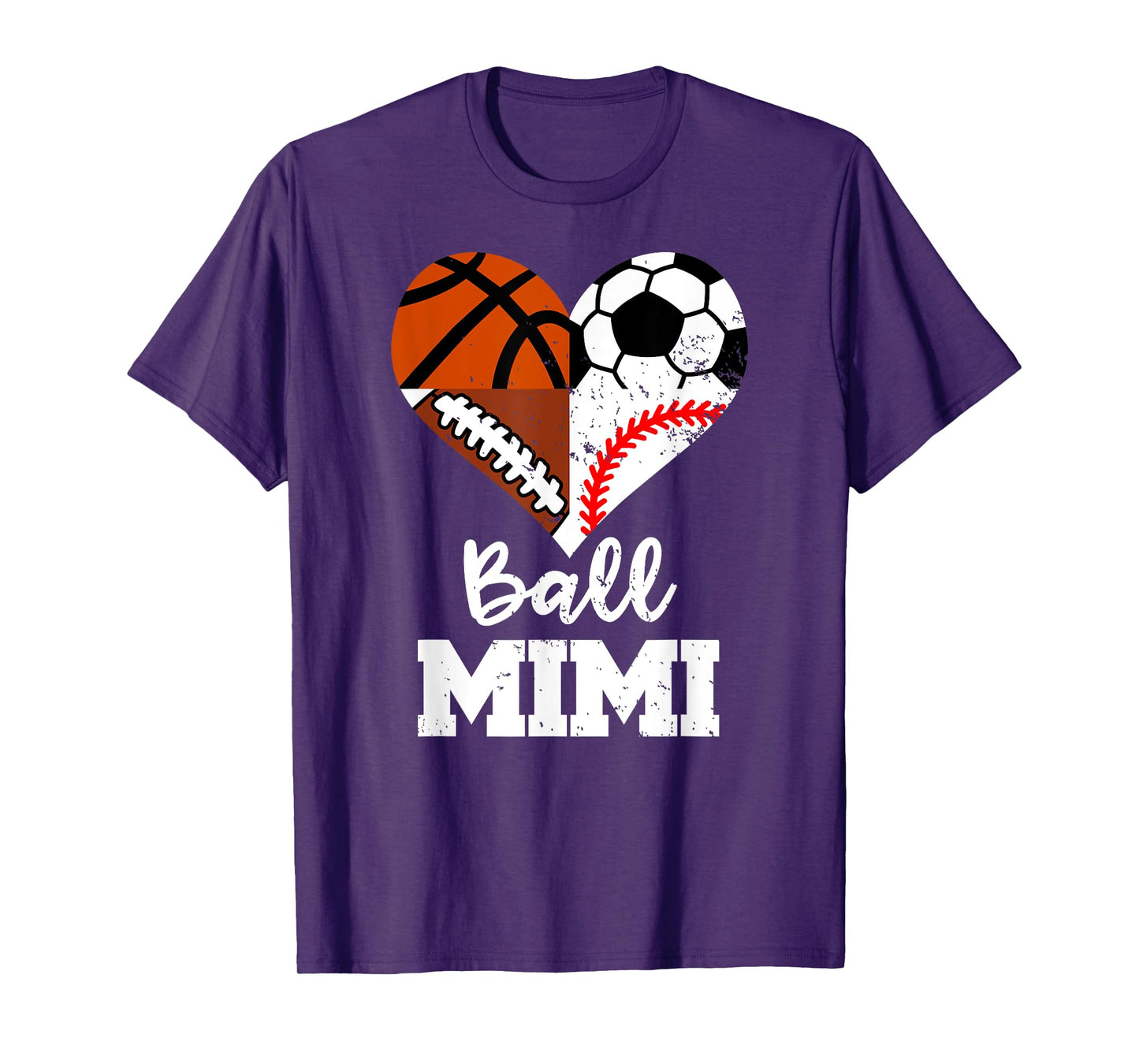 Ball Mimi Soccer Football Baseball Basketball Mimi Heart T-Shirt