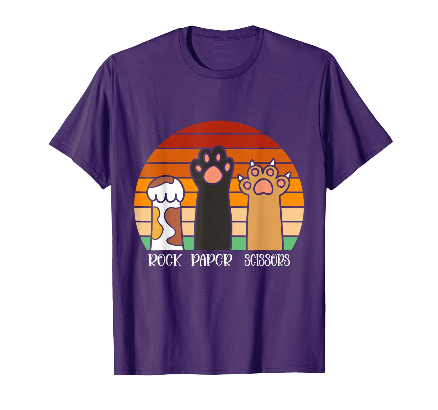 Rock Paper Scissors Game Kitten Lover Animal Paws Cat T-Shirt