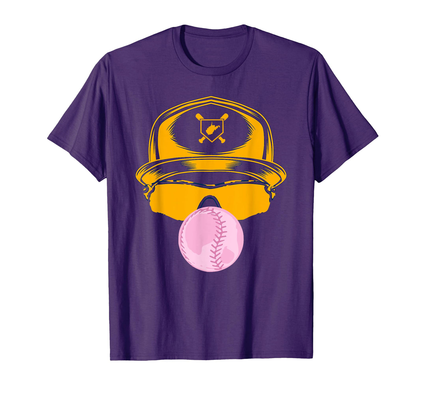 WV Baseball Player State of West Virginia Ball Team Fan Gear T-Shirt