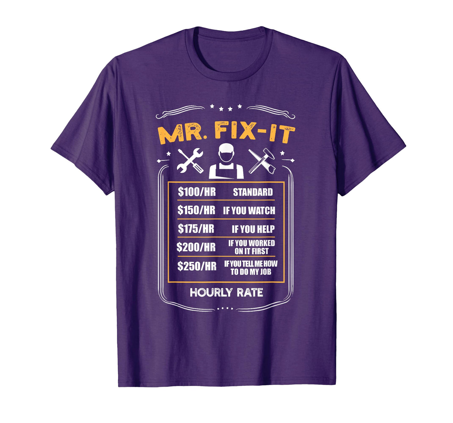 Mr. Fix-It Hourly Rate Handyman Labor Rate T-Shirt