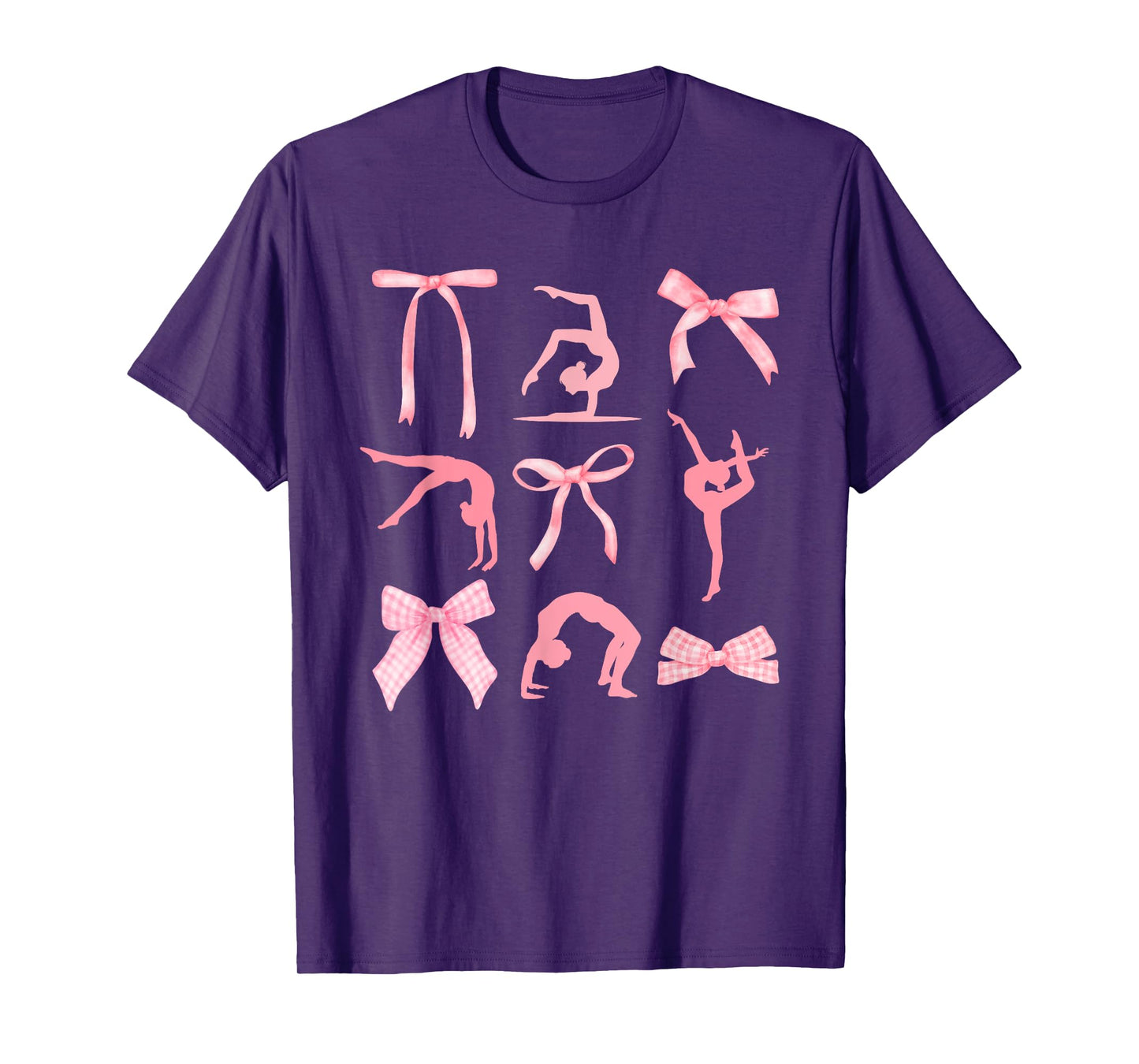 Coquette Gymnastics Cute Bow Gymnasts Women Girls Kids T-Shirt