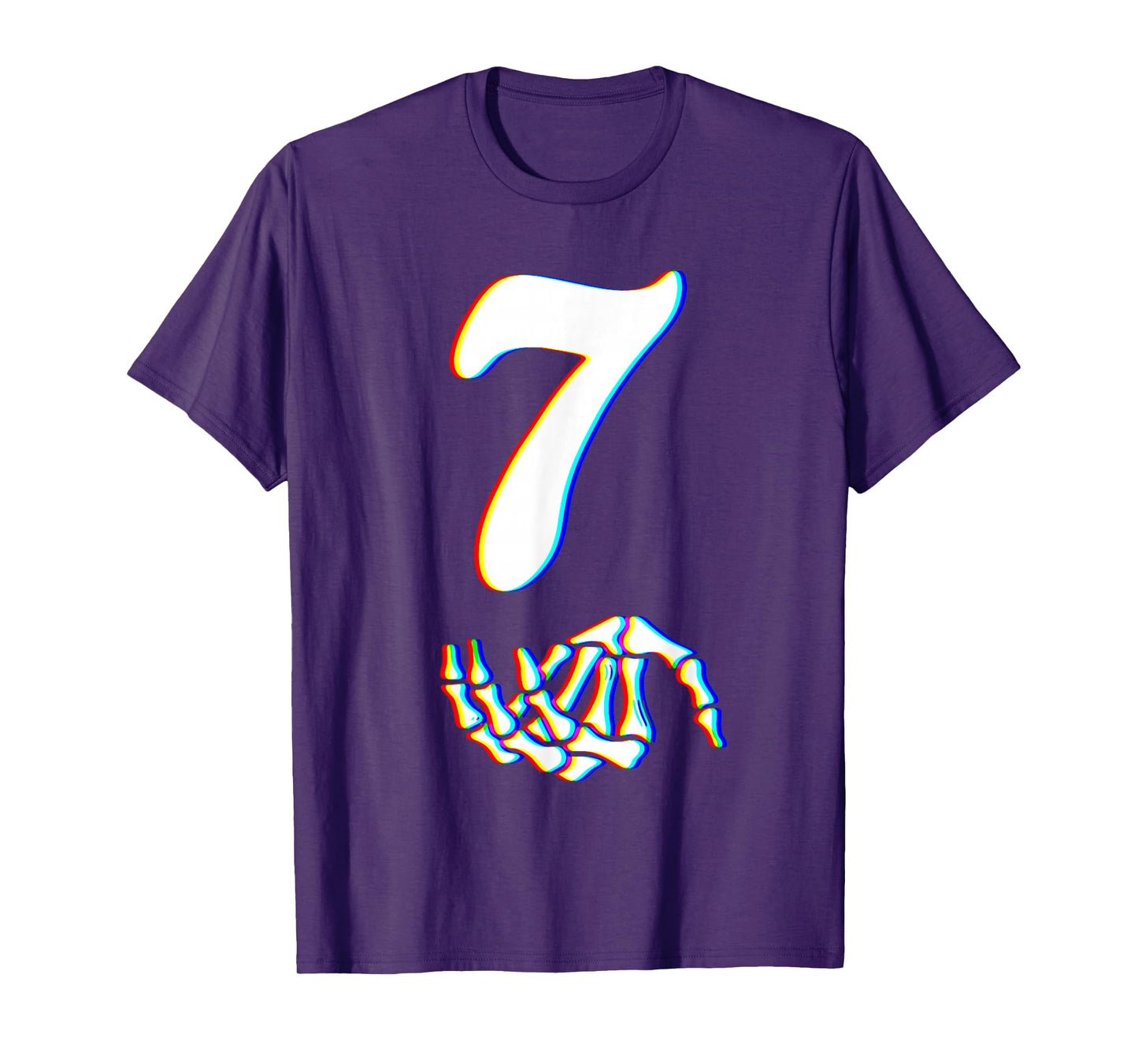 Number 7 Matching 67 Meme Skeleton Hand Halloween Costume T-Shirt