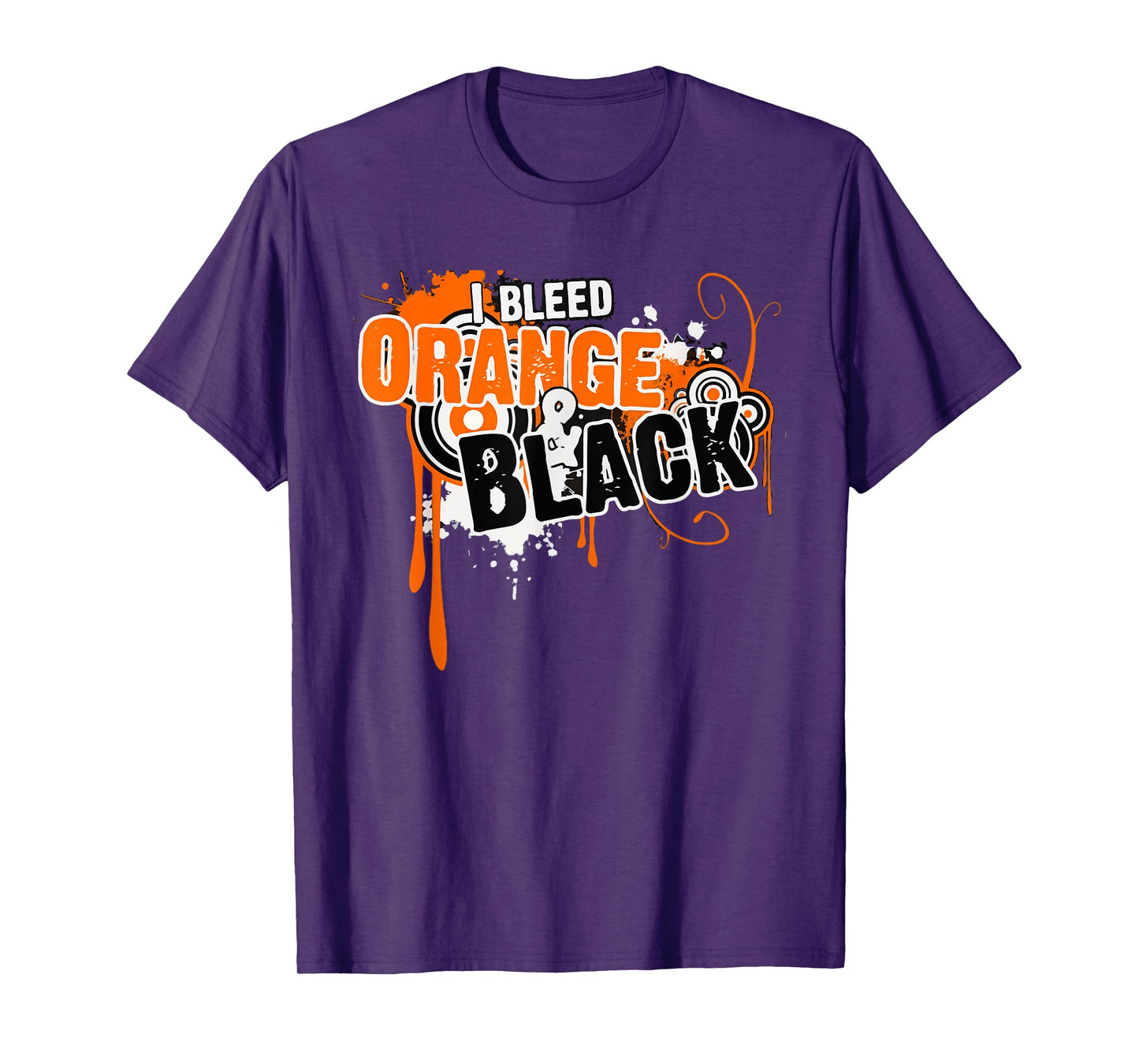 I Bleed Black & Orange Sports Team Game Day T-Shirt