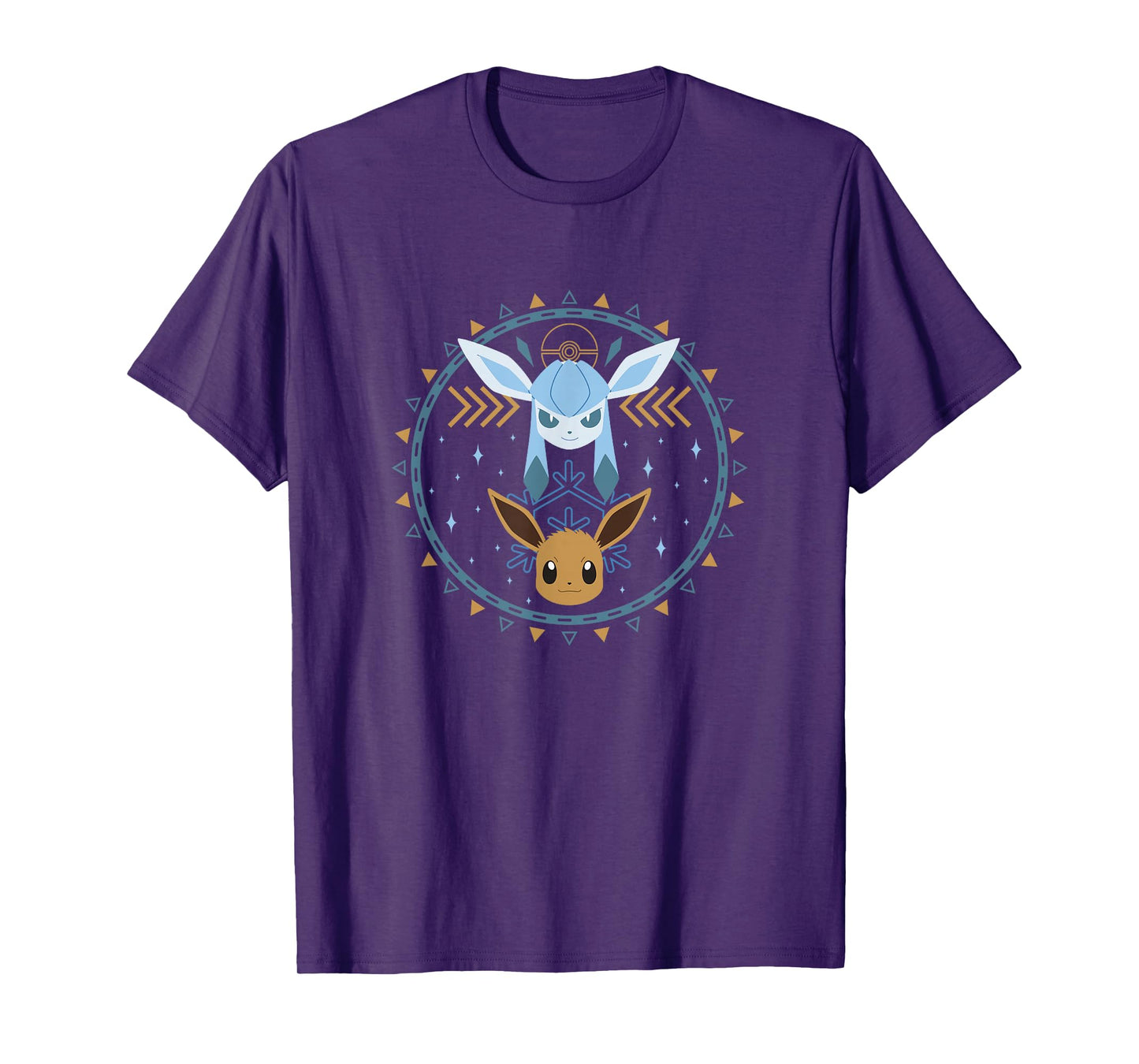 Pokémon Eevee & Glaceon Winter Themed Circle Portrait T-Shirt