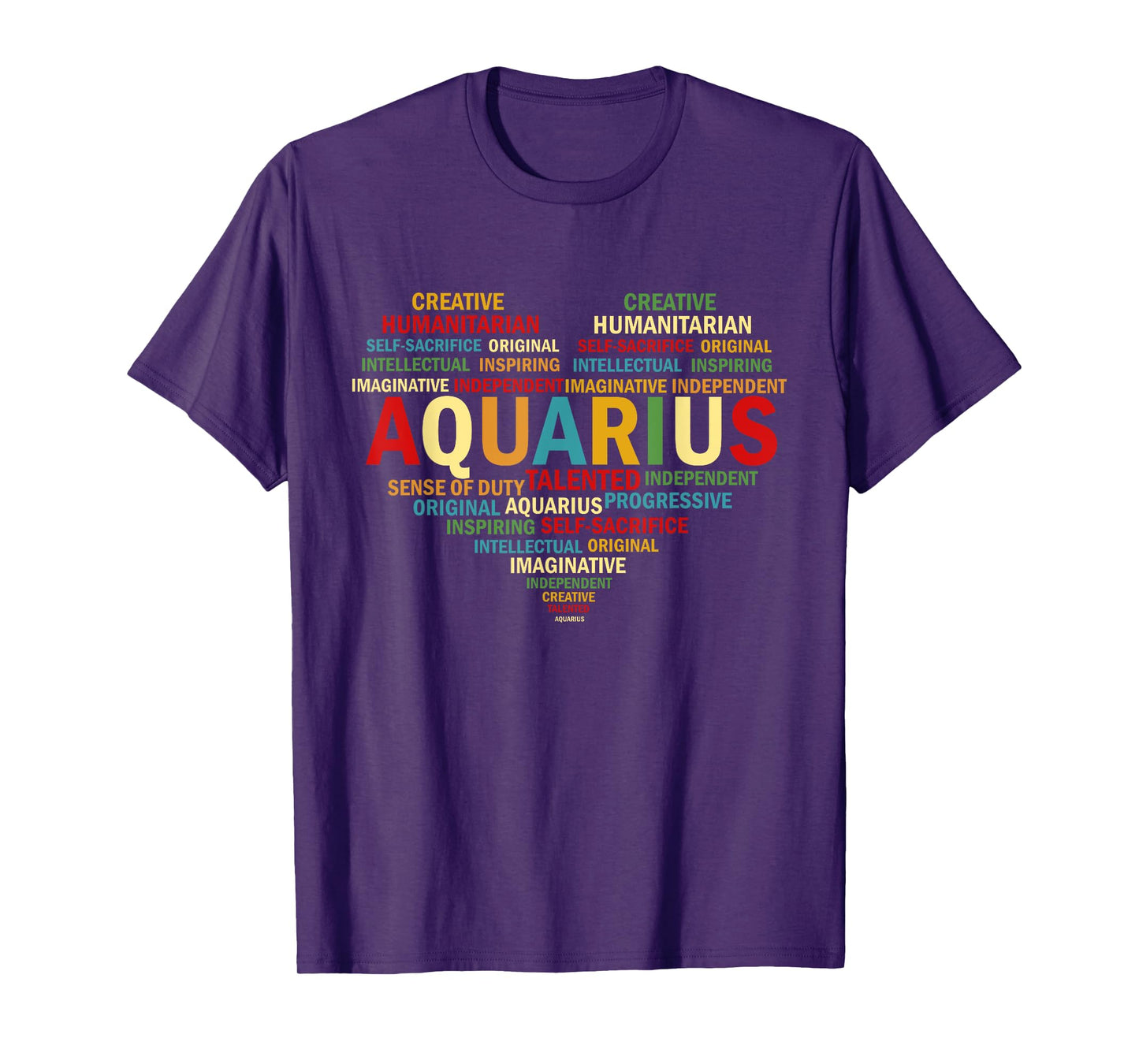 Aquarius Heart Birthday Astrology Zodiac Sign T-Shirt