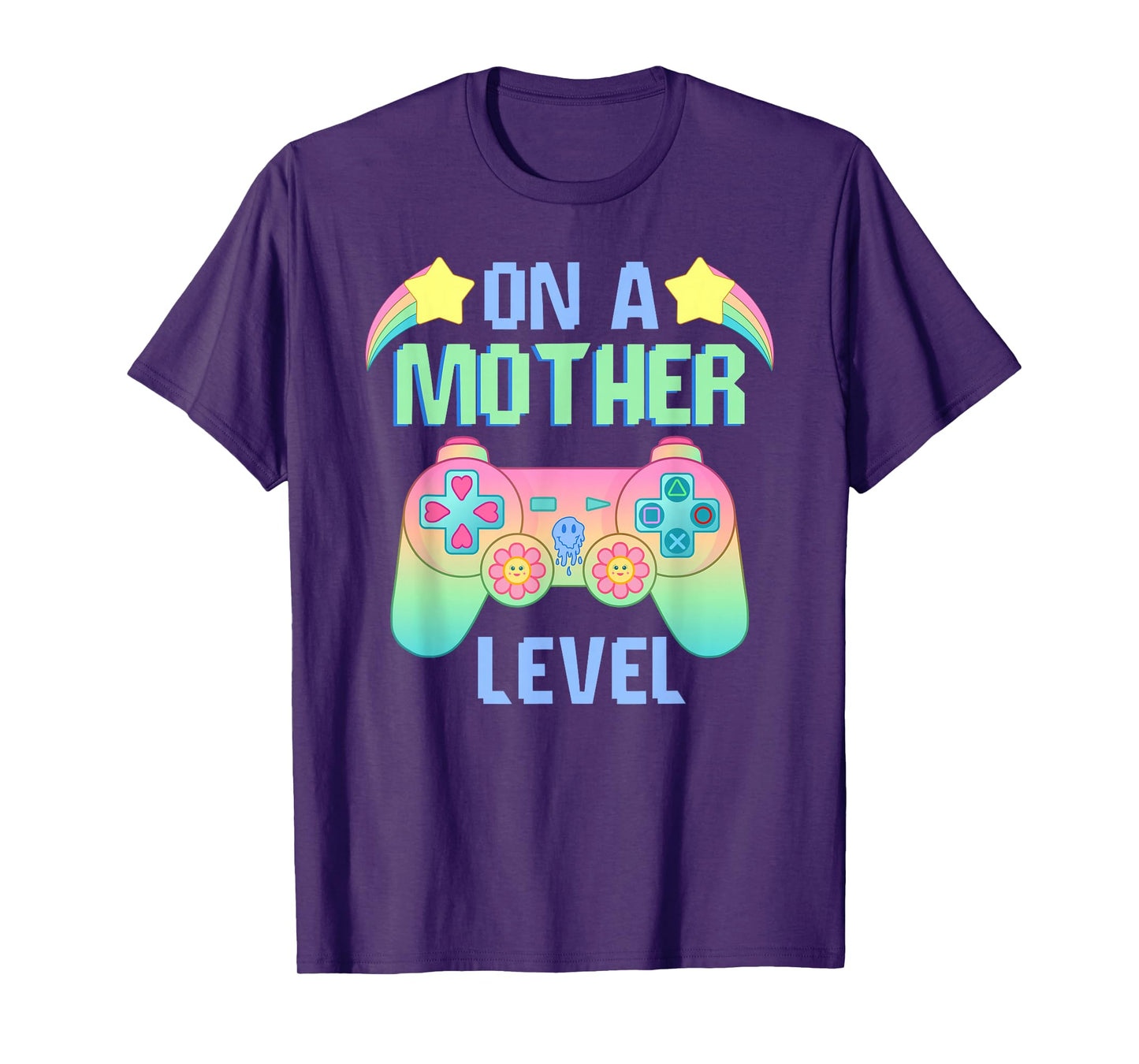 Funny Mothers Day On A Mother Level Gamer Mom Retro Gaming T-Shirt