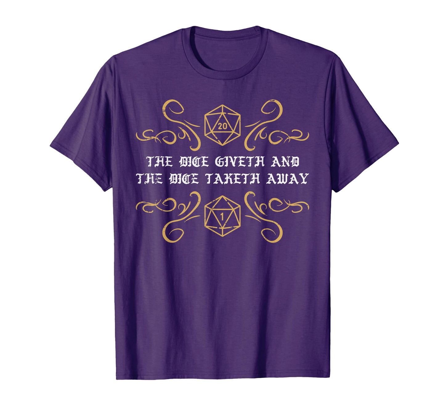 Gaming The Dice Giveth Taketh Away Funny Gamer Men Boys Kids T-Shirt