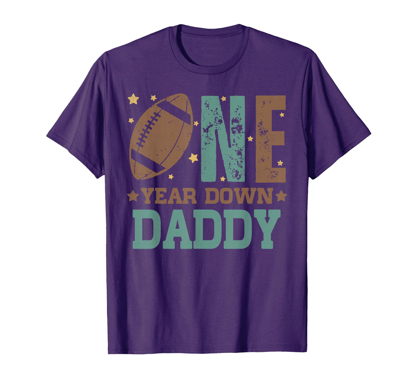 Daddy of the 1 Year old Football 1st Year Down Birthday Boy T-Shirt