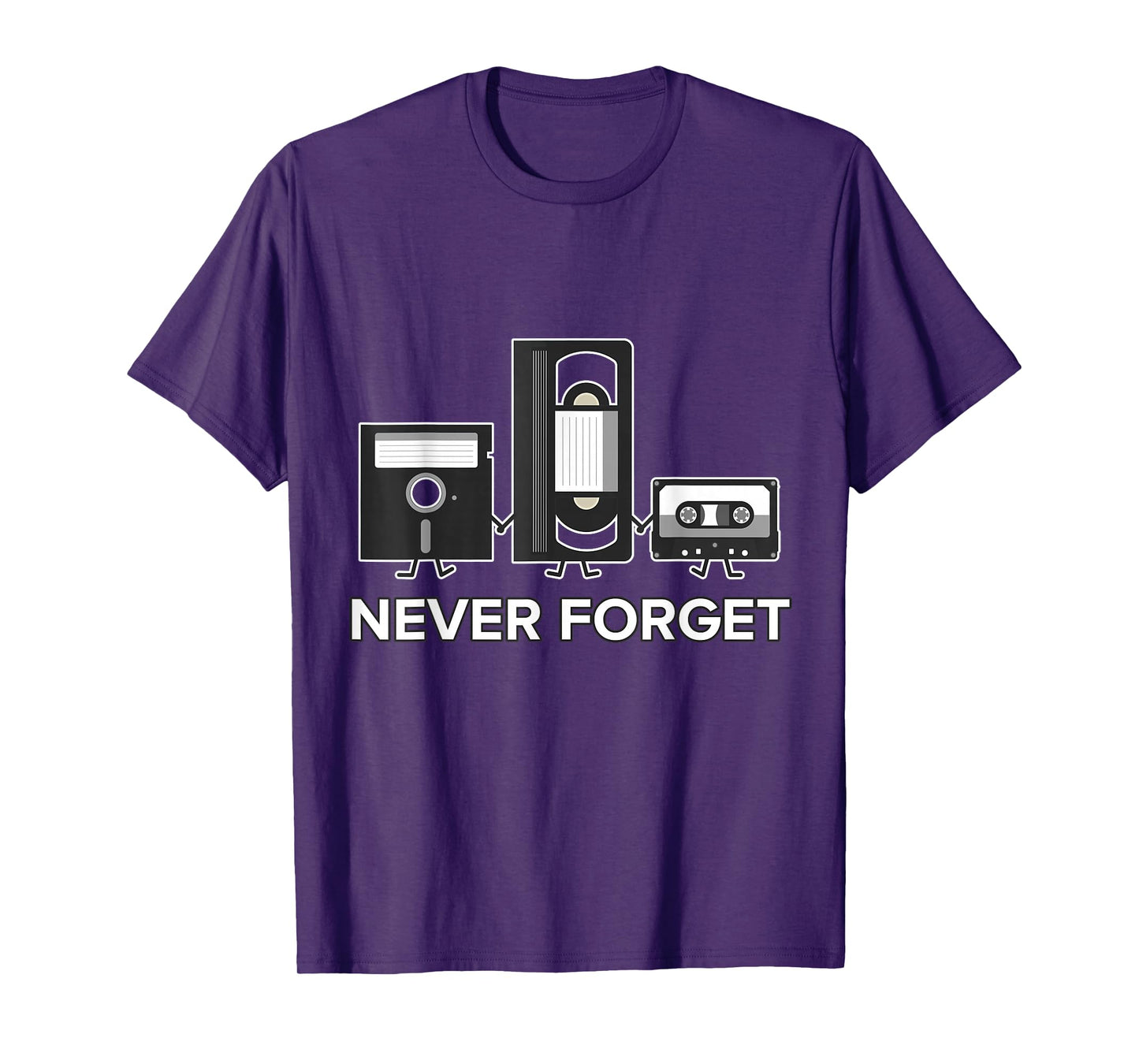 Never Forget T Shirt Funny Floppy Disk VHS Tape 90s 80s Tee T-Shirt