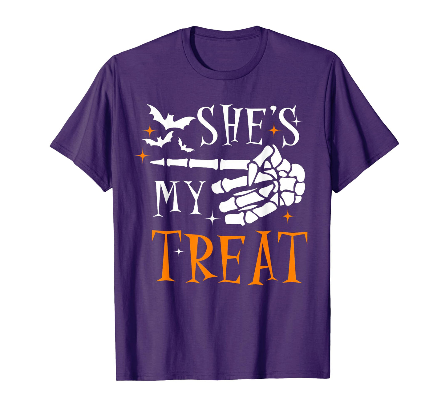 She's My Treat Skeleton Hand Spooky Season Halloween Couples T-Shirt