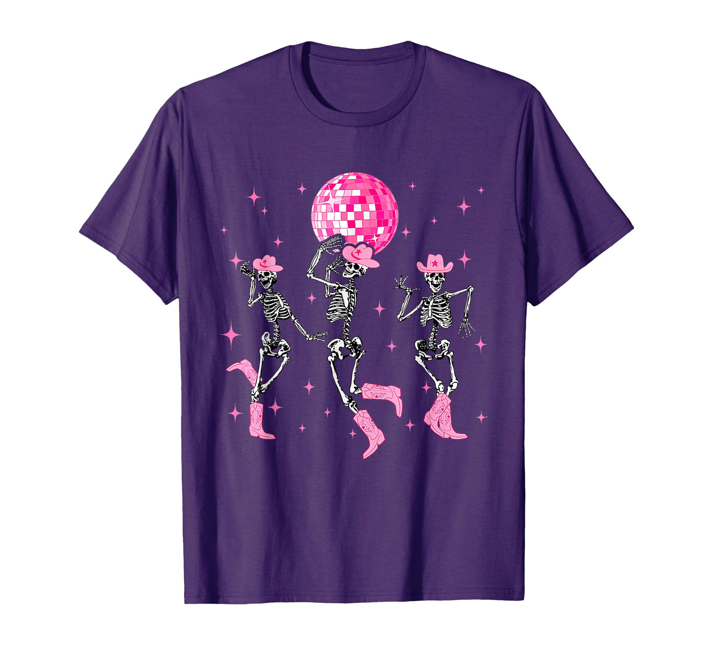 Dancing Skeleton Disco Cowgirl Cowboy Skeleton T-Shirt
