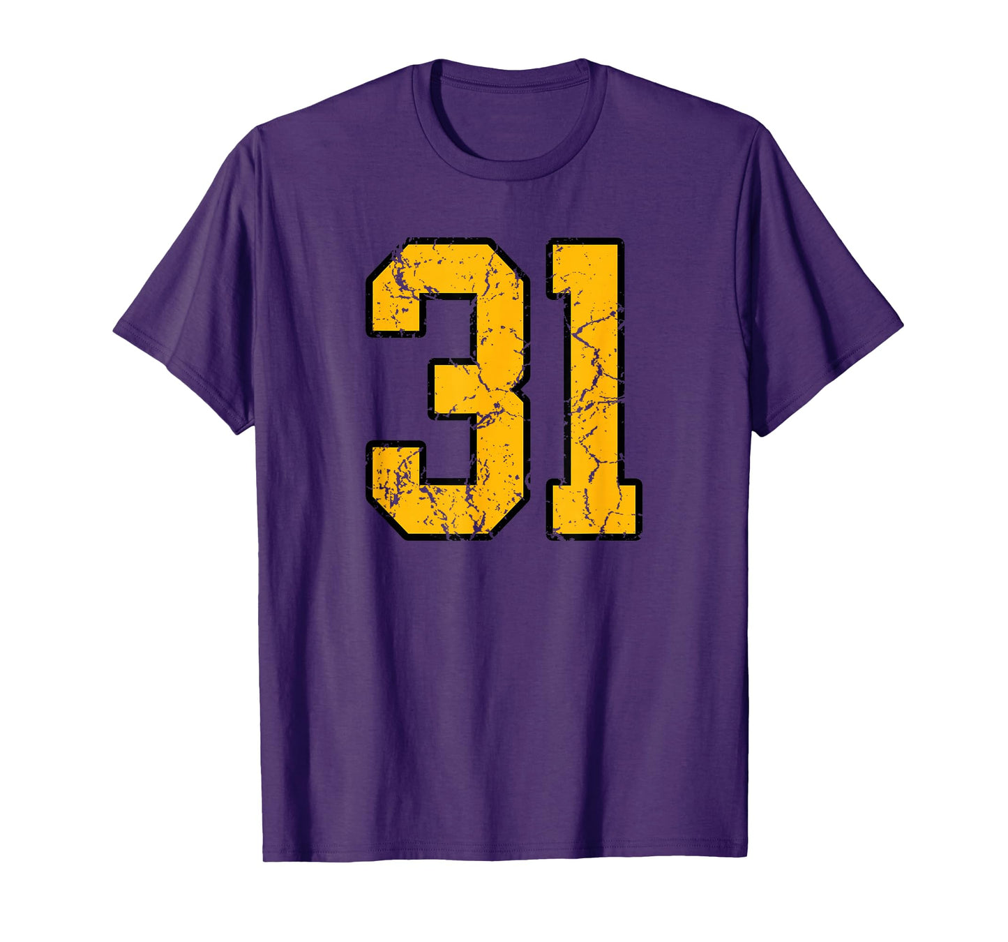 Gold and Black Sports Number 31 Jersey Uniform Player T-Shirt