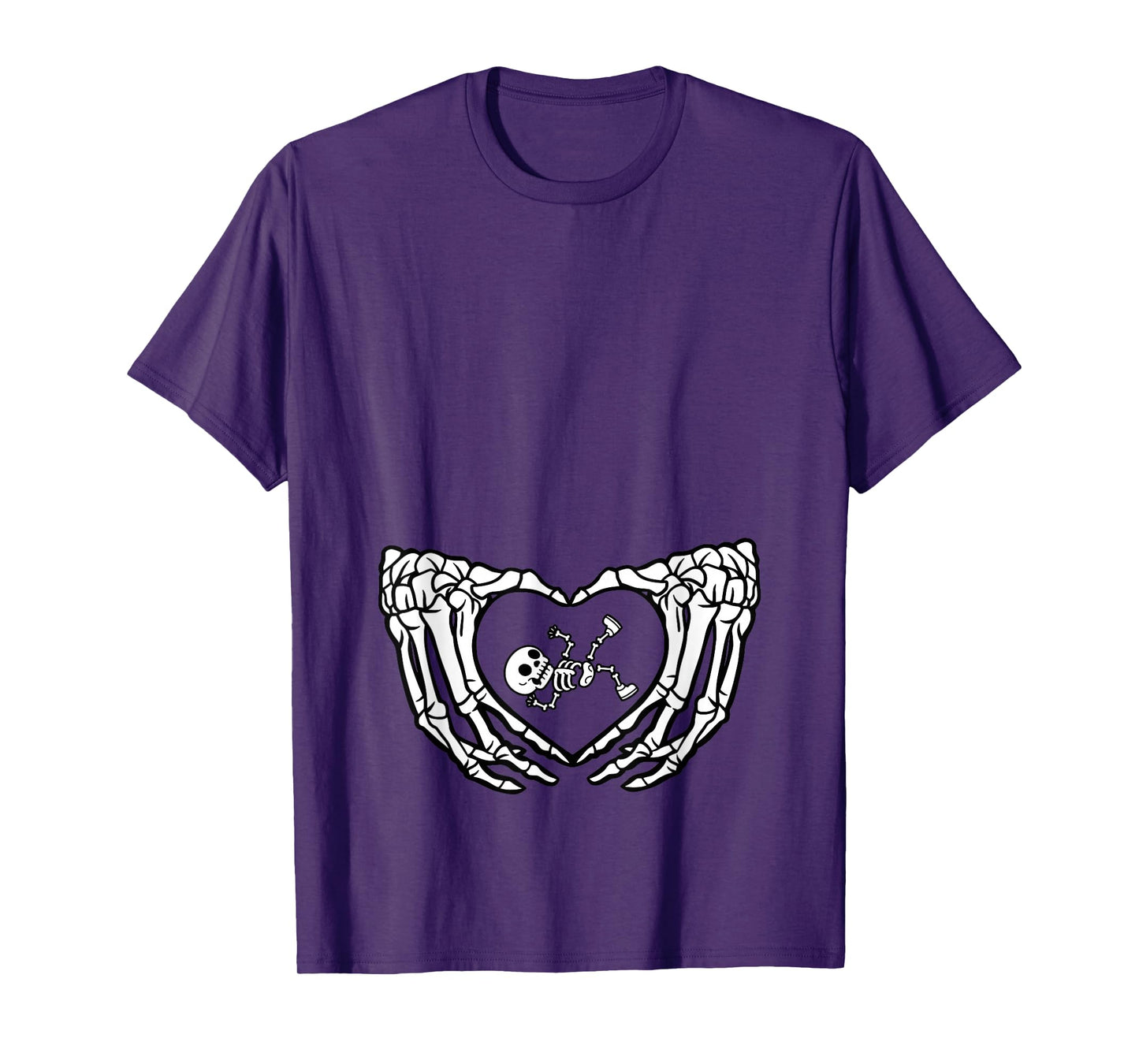 Happy Halloween Pregnant Baby Skeleton Spooky Season New Mom T-Shirt