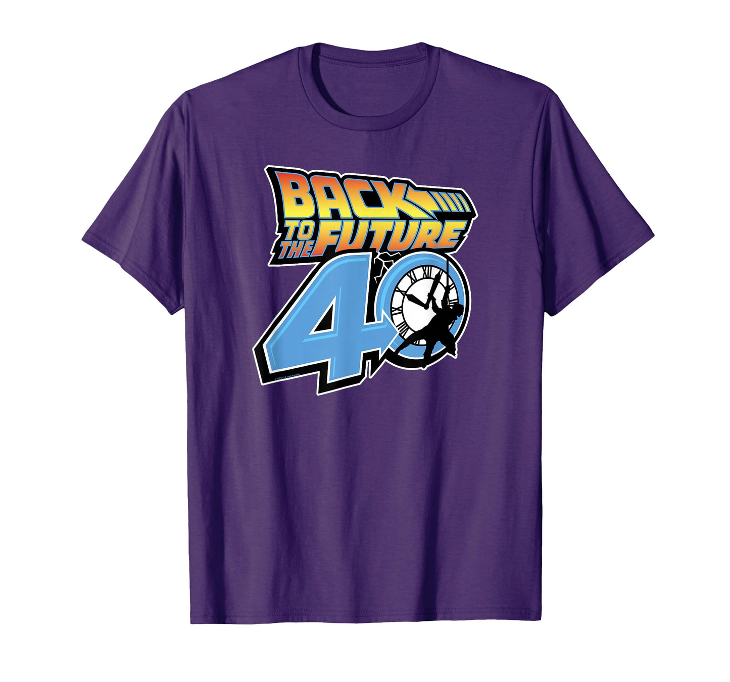 Back To The Future 40th Anniversary Clock Tower Logo T-Shirt