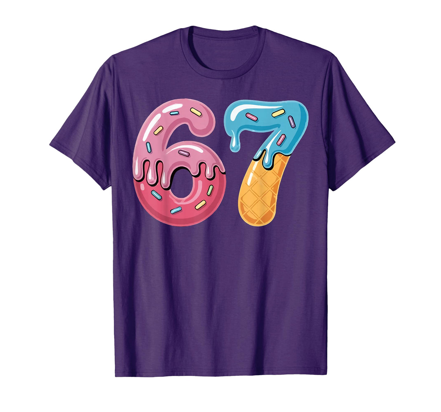 67 Ice Cream Drip Meme Funny Six Seven Gen Alpha Slang T-Shirt