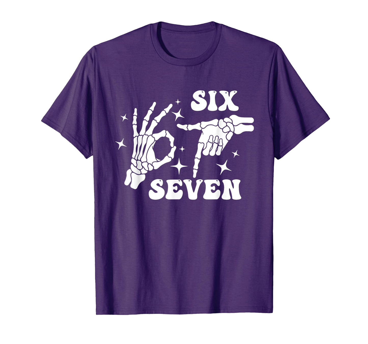 Funny Six Seven 67 Meme Gen Alpha Skeleton Hands T-Shirt