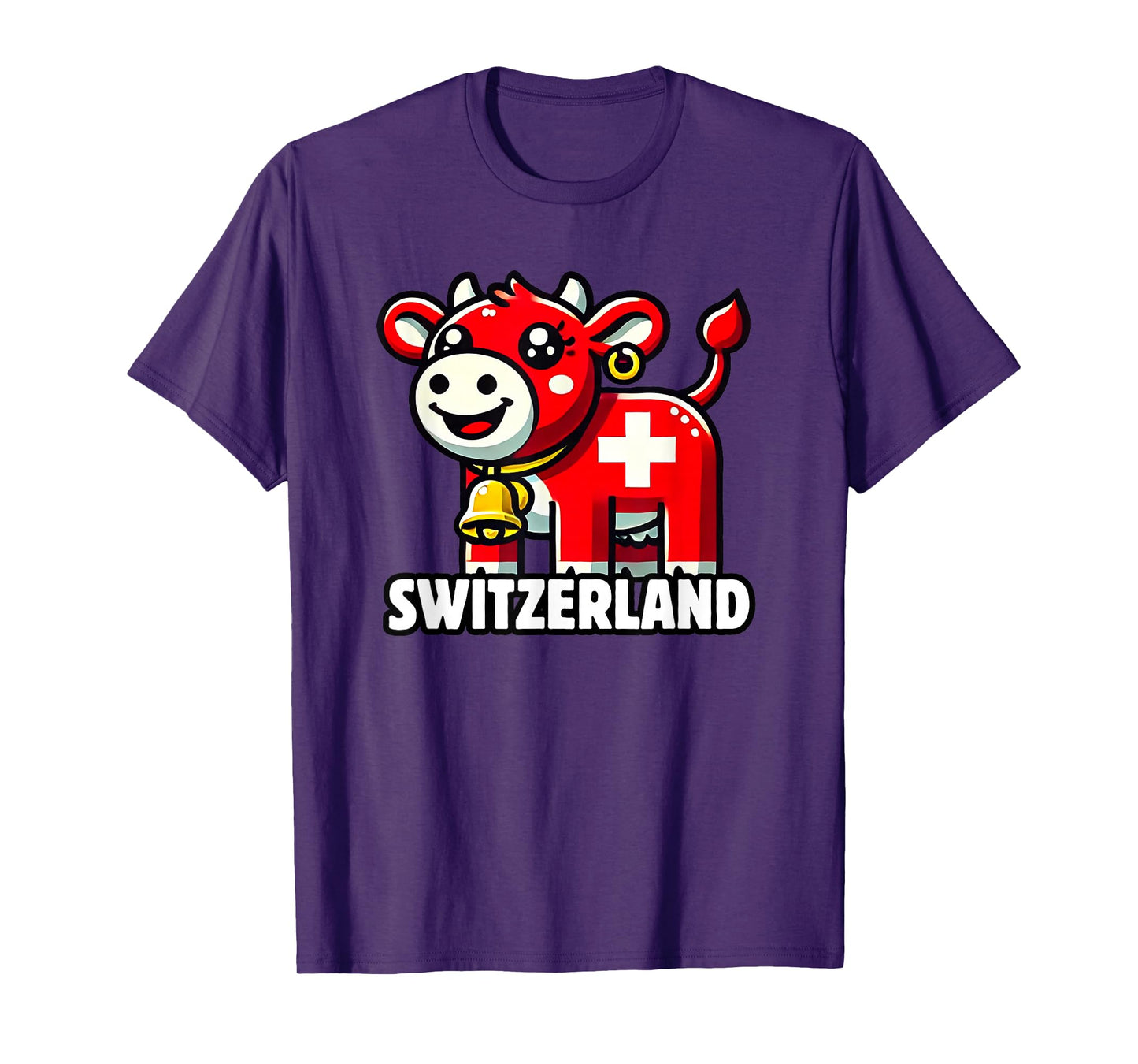 Swiss Cow Flag Switzerland Cute Swiss Alps T-Shirt