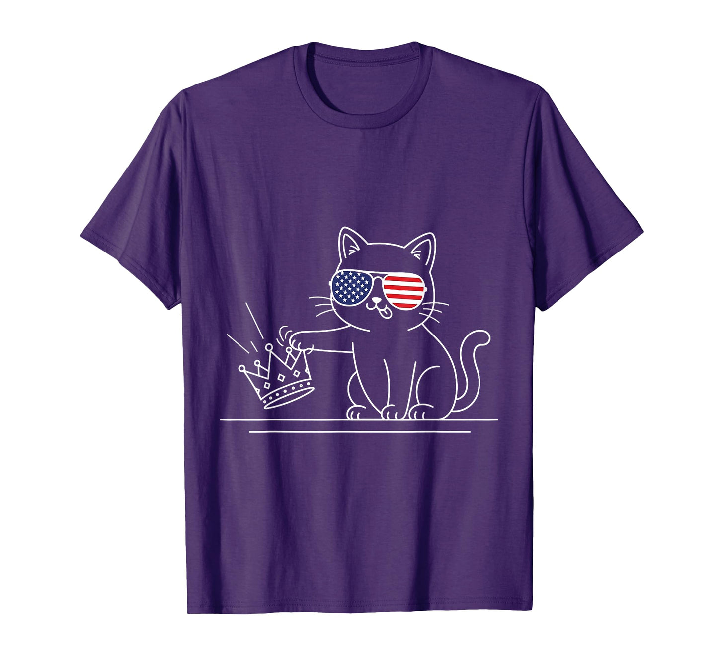 Funny Cat No Kings America Cat Lover for Men Women Kids T-Shirt