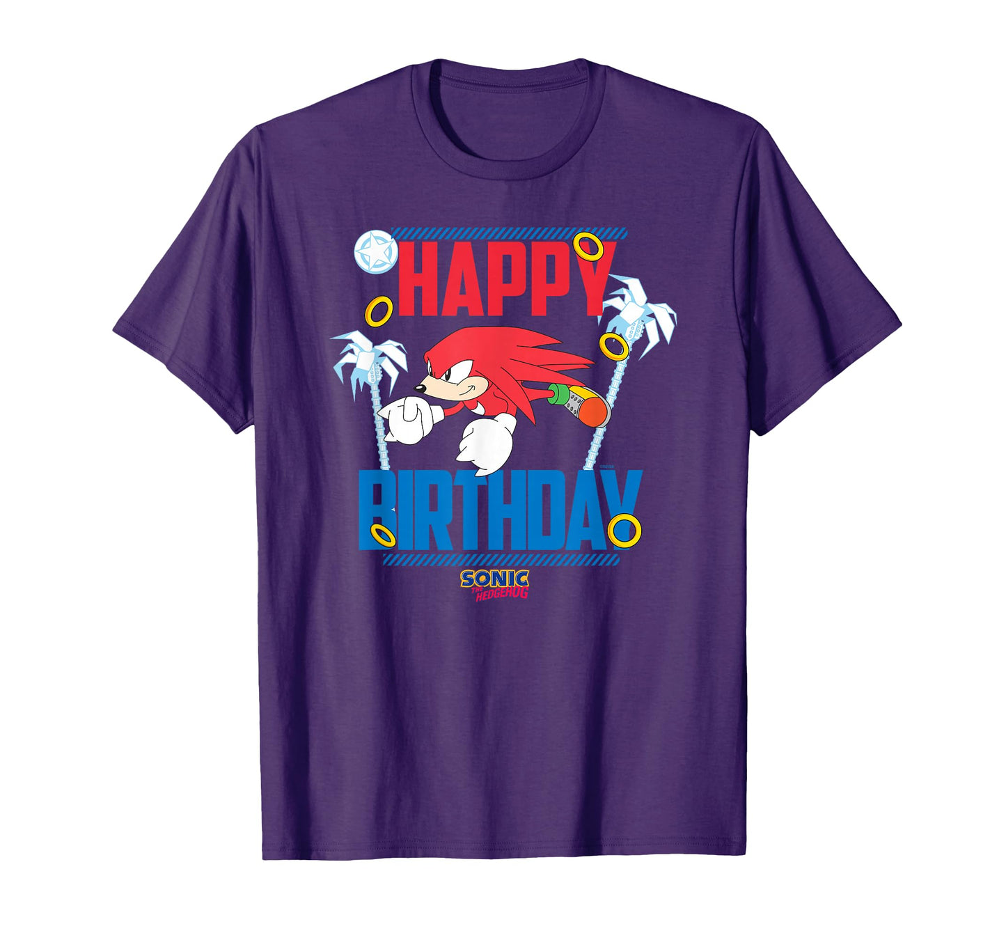 Sonic The Hedgehog Happy Birthday Knuckles Big Chest Poster T-Shirt