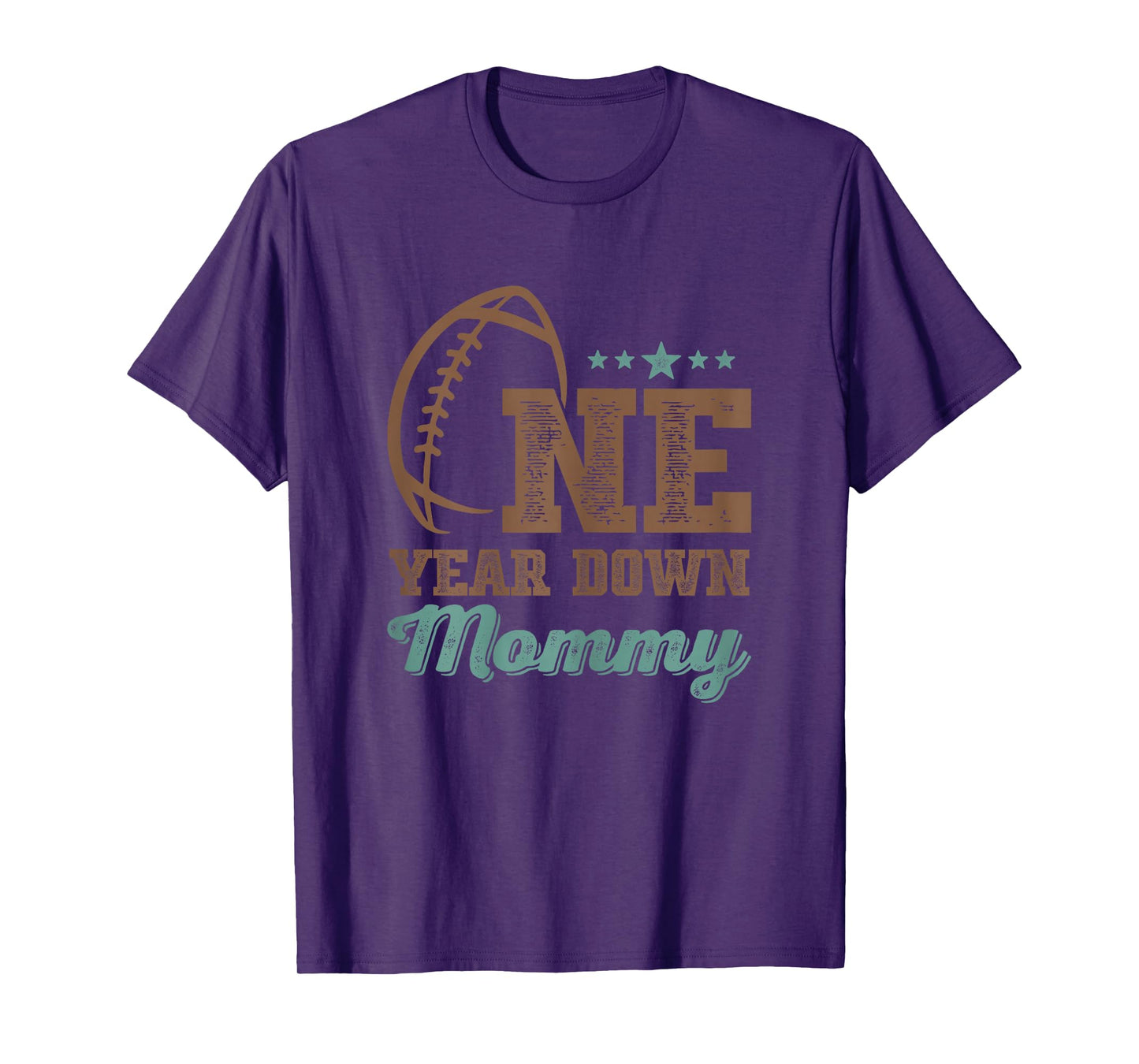 Mommy Of The Birthday Boy 1st Year Down Birthday Football T-Shirt