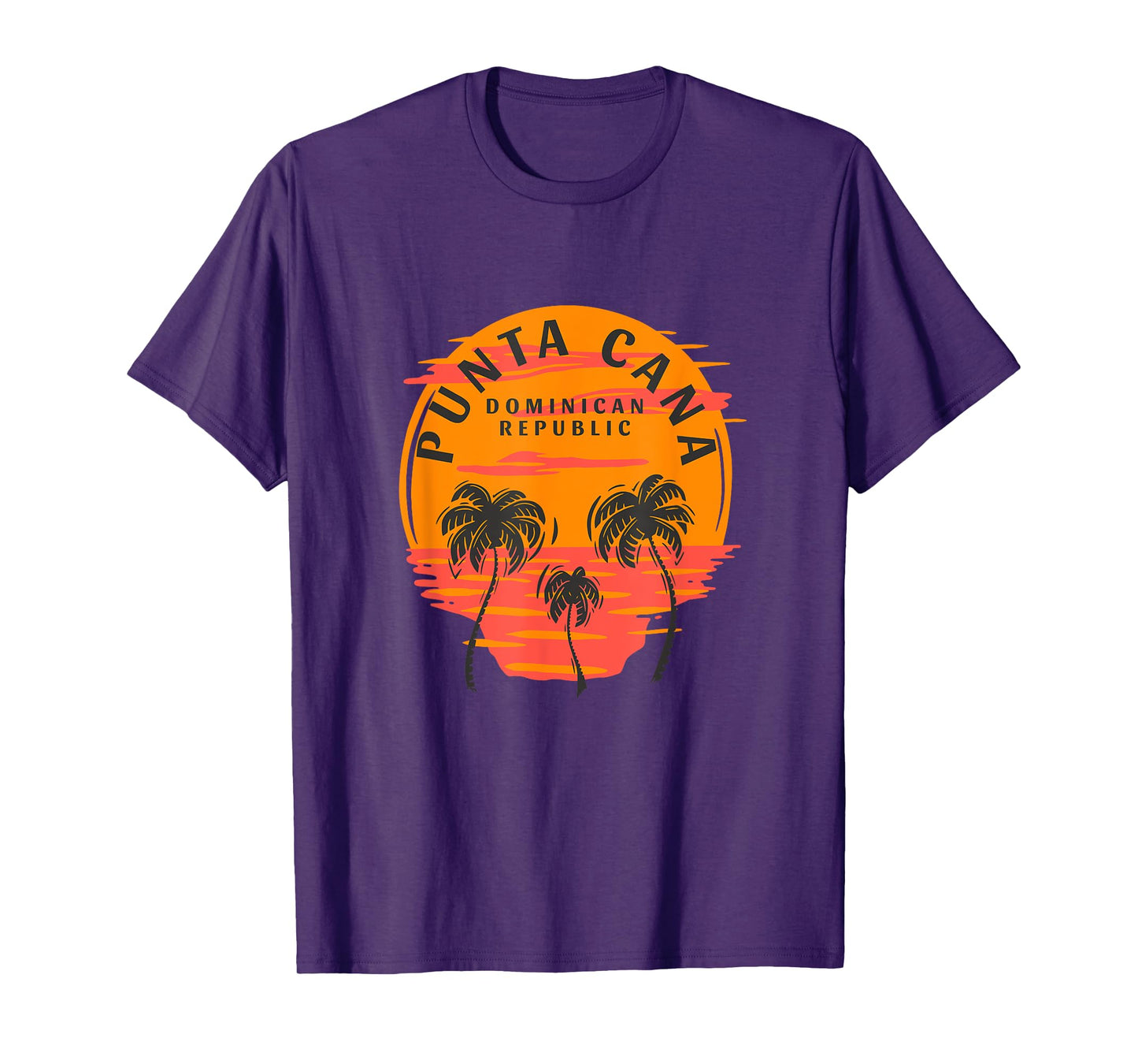 Retro Punta Cana Dominican Republic Palm Trees Sunset Skull T-Shirt
