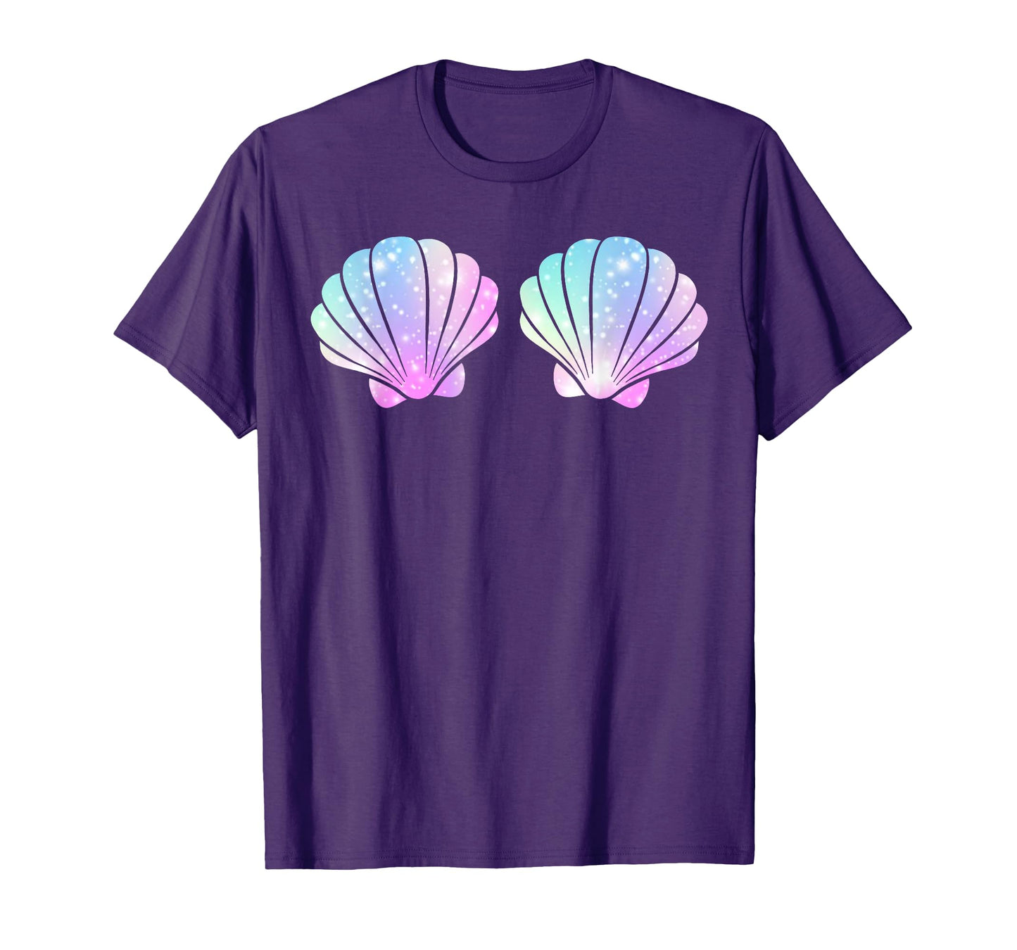 Cute Halloween Girl Costume, Mermaid Shell Bra Costume Women T-Shirt
