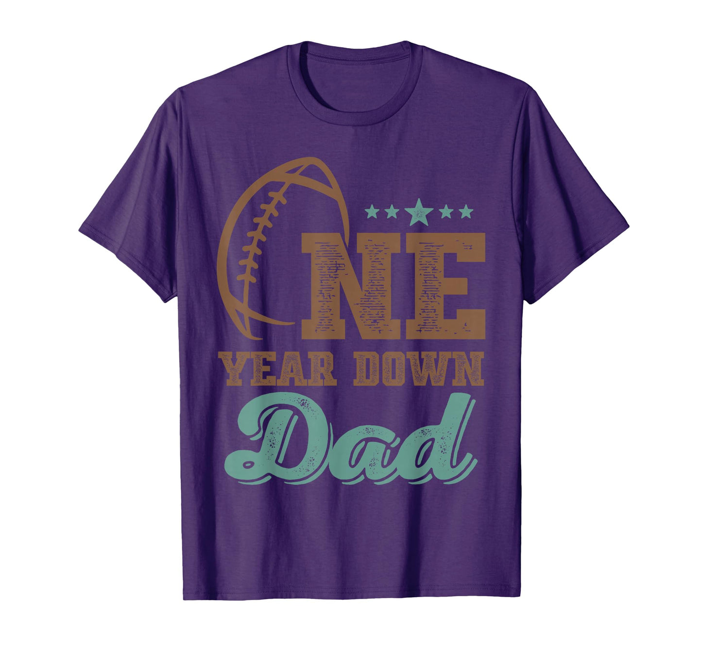 Dad Of The Birthday Boy 1st Year Down Birthday Football T-Shirt
