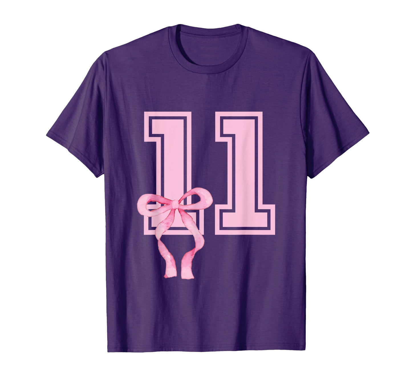11 Year Old Birthday Girl Coquette Pink Bow Aesthetic T-Shirt