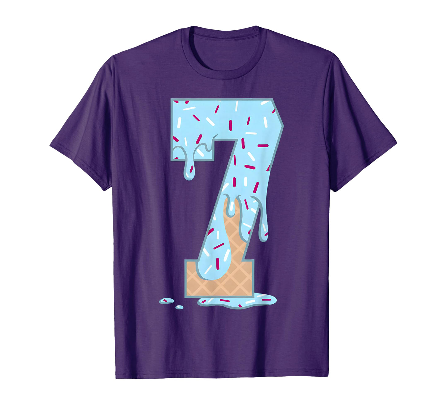 7 Number Seven Team Sports Ice Cream Drip 67 Six Seven Meme T-Shirt