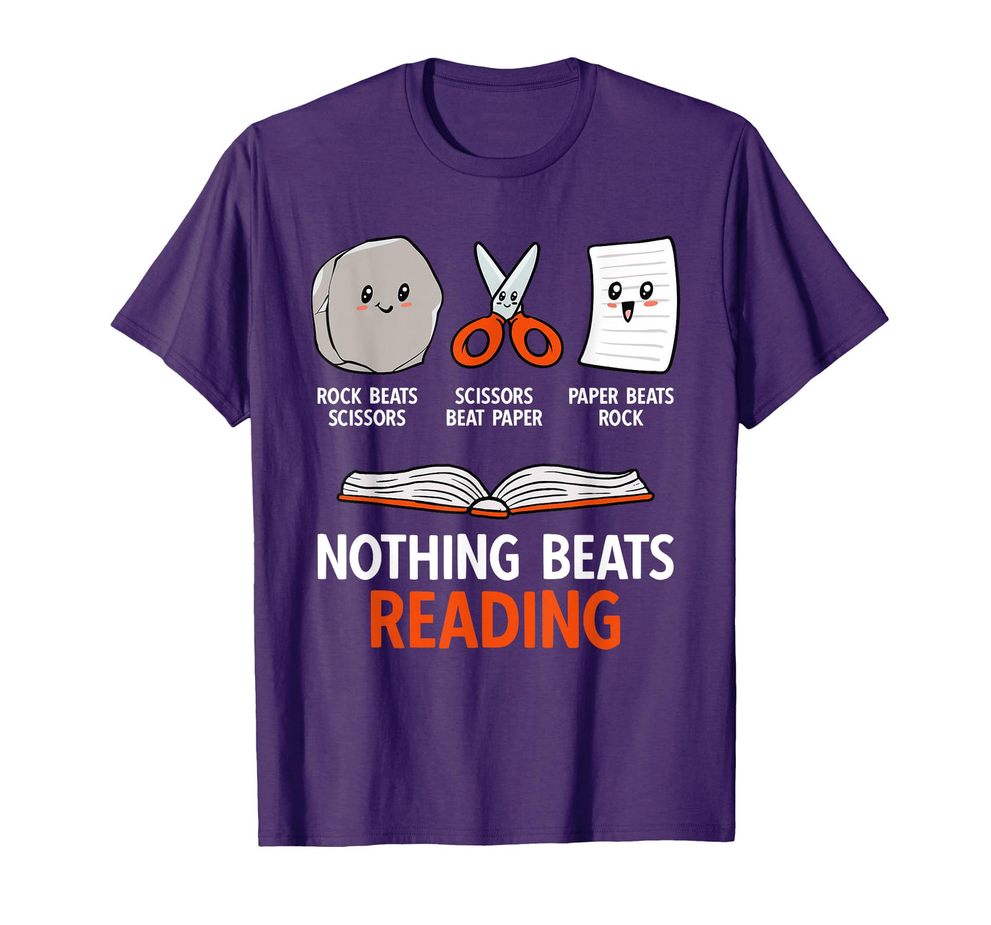 Rock Paper Scissors Nothing Beats Reading T-Shirt