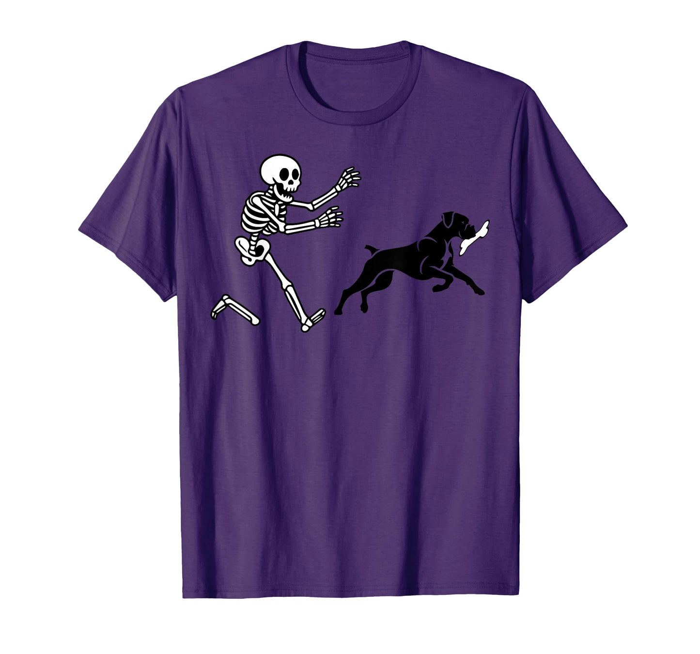Funny Boxer Running Skeleton Halloween T-Shirt