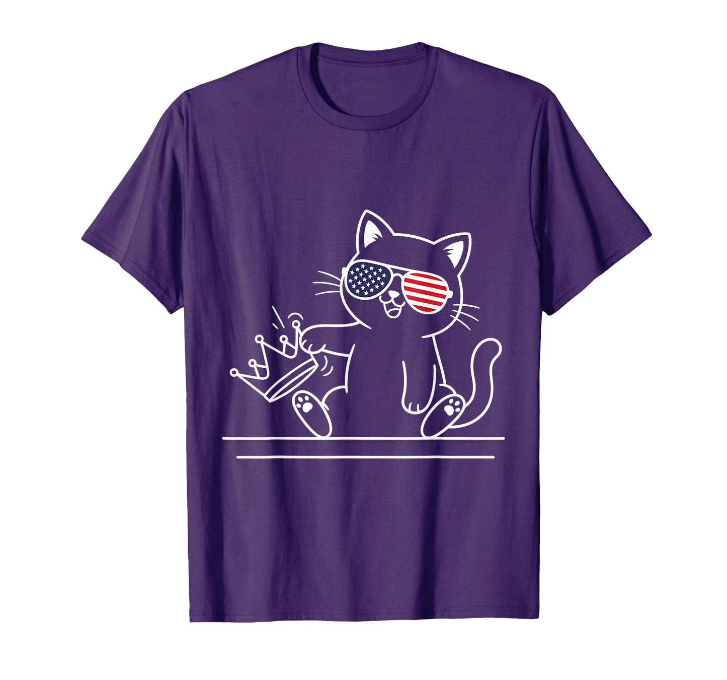 Funny Cat No Kings America Cat Lover for Men Women Kids T-Shirt